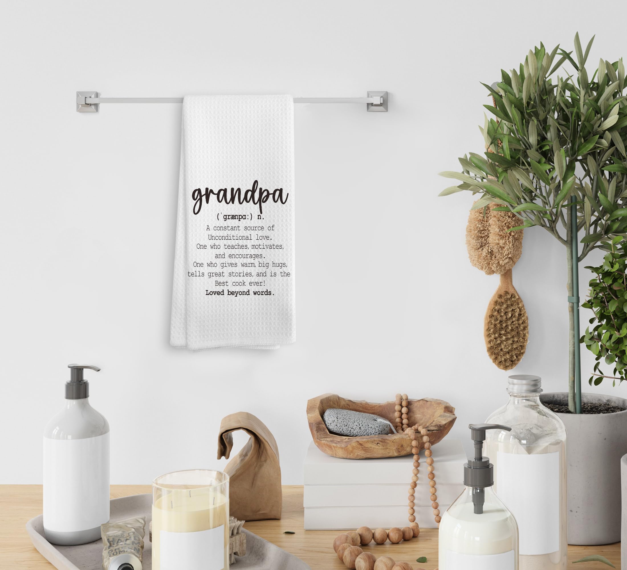 NOQL Grandpapa Kitchen Towels and Dishcloths, Gifts for Grandpa, Grandparents Drying Cloth Hand Towels Tea Towels for Bathroom K