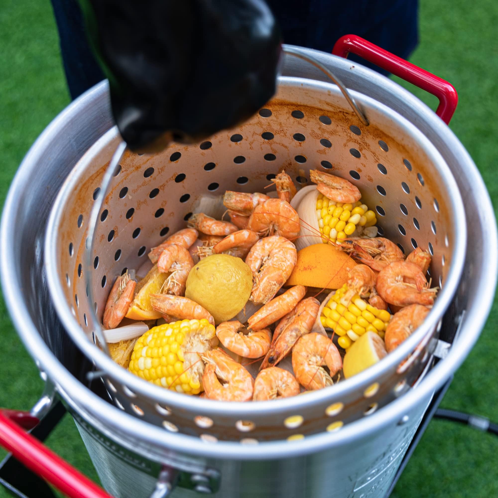 Creolefeast Tfs3010 Propane 30 Qt. Turkey And 10 Qt. Fish Fryer Boiler Steamer Set, 50,000 Btu Burner, Ideal For Outdoor Cooking