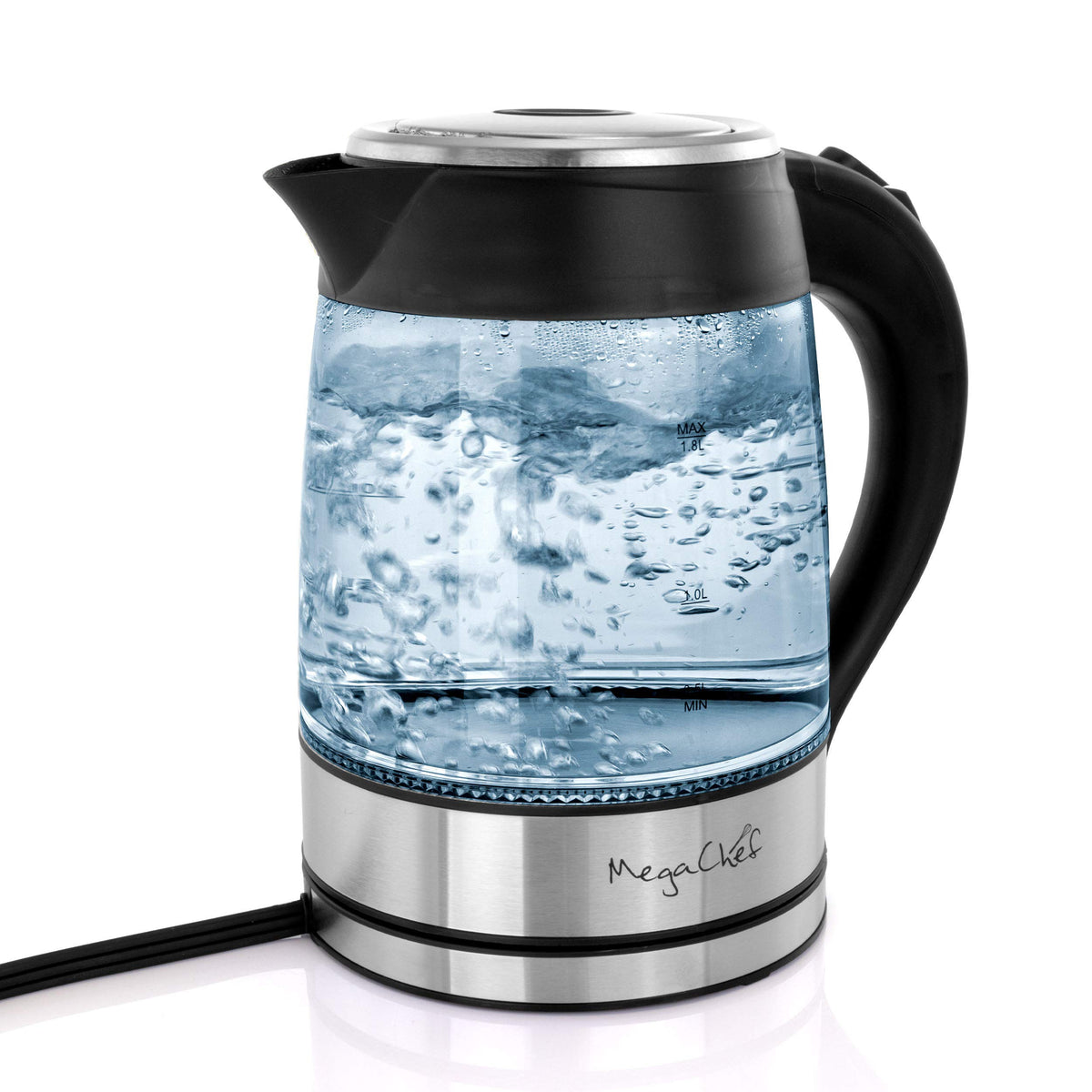 Megachef 1.8Lt Stainless Steel Body And Glass Electric Tea Kettle