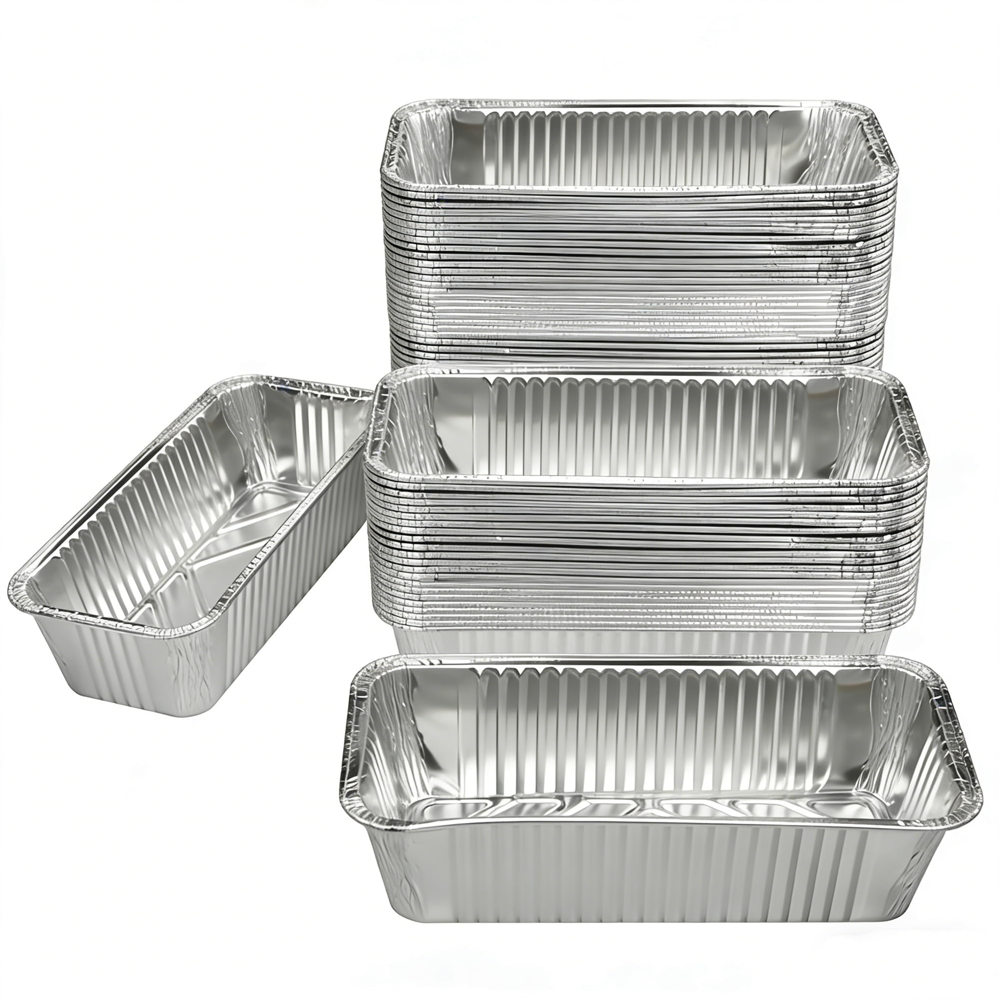 Benestanti 100 Pack 2 Lb Aluminum Loaf Baking Pans, 8.5 x 4.5 x 2.5 Heavy Duty Disposable Loaf Pans,Foil Bread Pans for Bakin