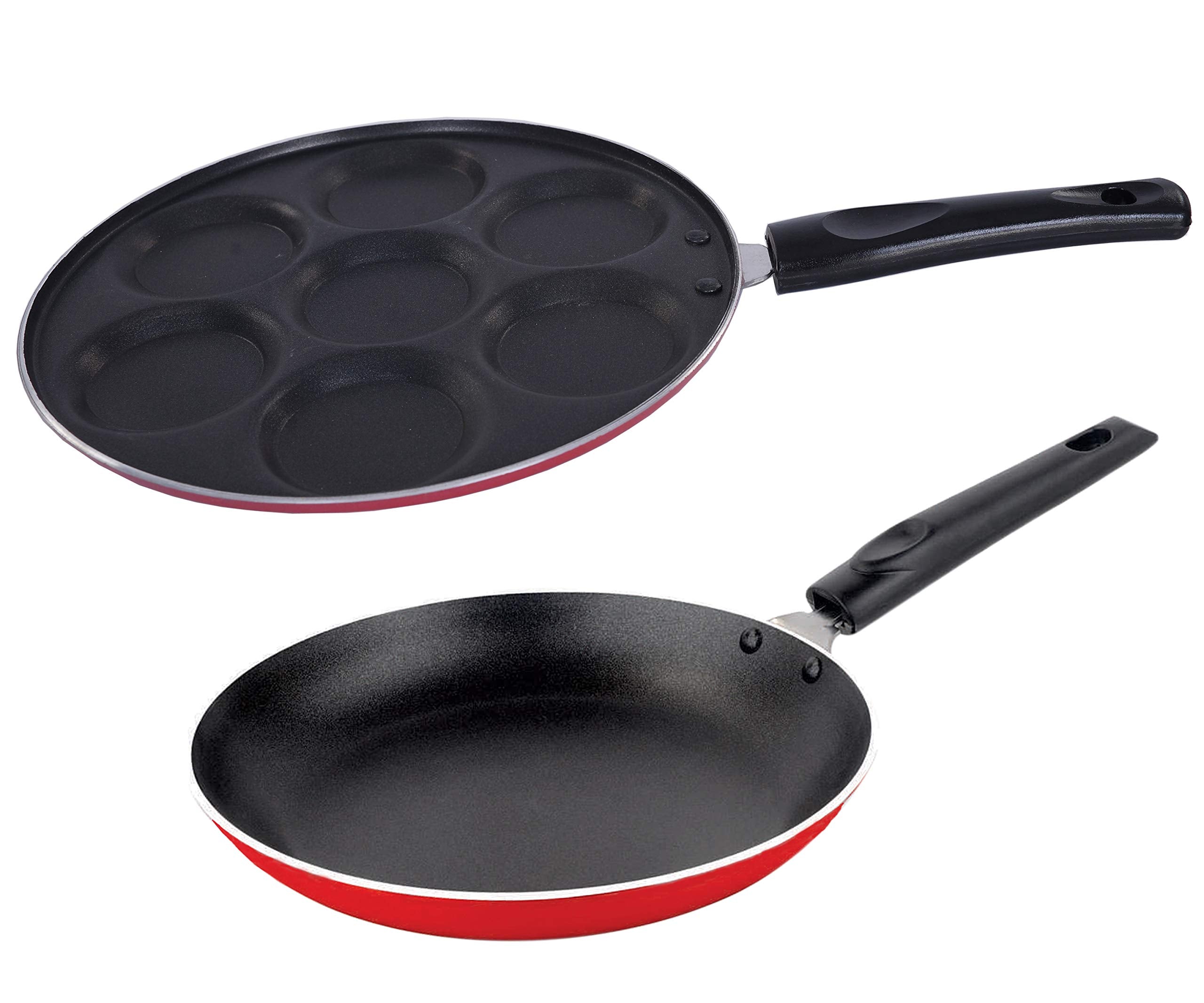 Nirlon NonStick Aluminium Kitchen Essential Combo Set, Uttapam Tawa, Tapper Pan