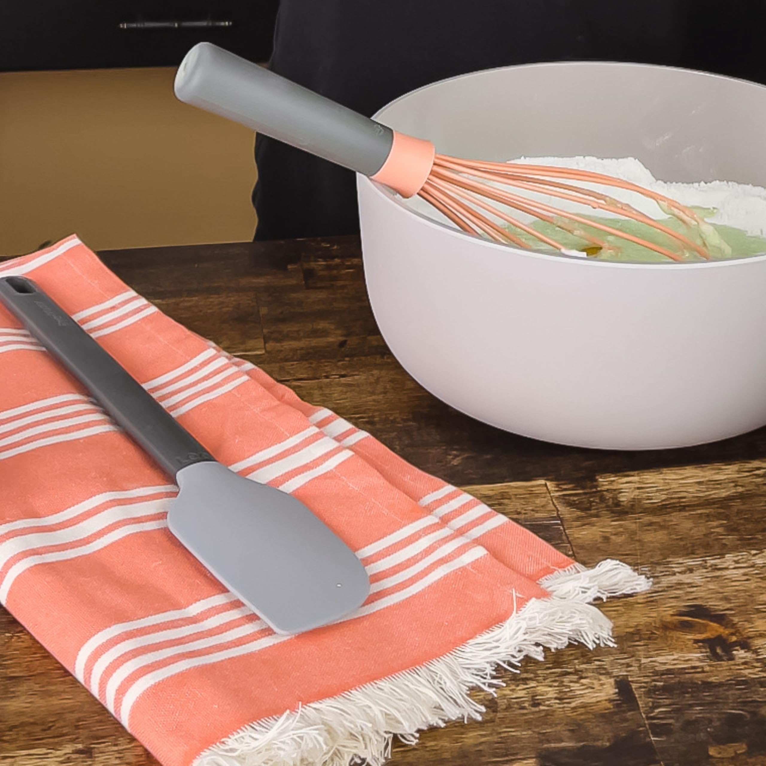 Berghoff Leo Heat-Resistant Non-Stick Silicone & Nylon Body Spatula 12.25'' Grey Hanging Ring Soft-Touch Handle Dishwasher Safe