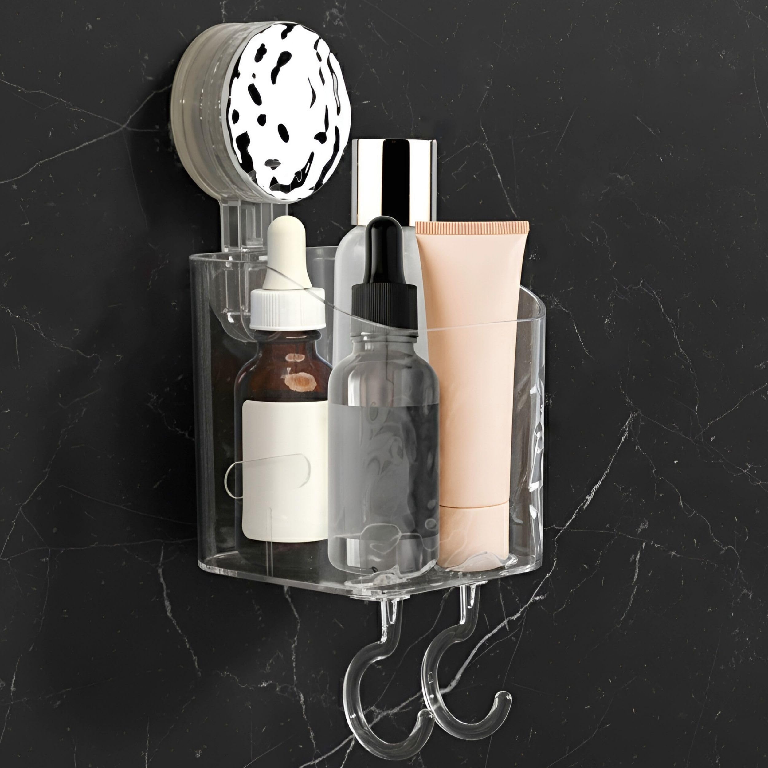 HOME&I Suction Cup Toothbrush Holder and Shower Caddy - Drill-Free, Removable, Powerful Suction Cup, Self-Draining Design for Ba