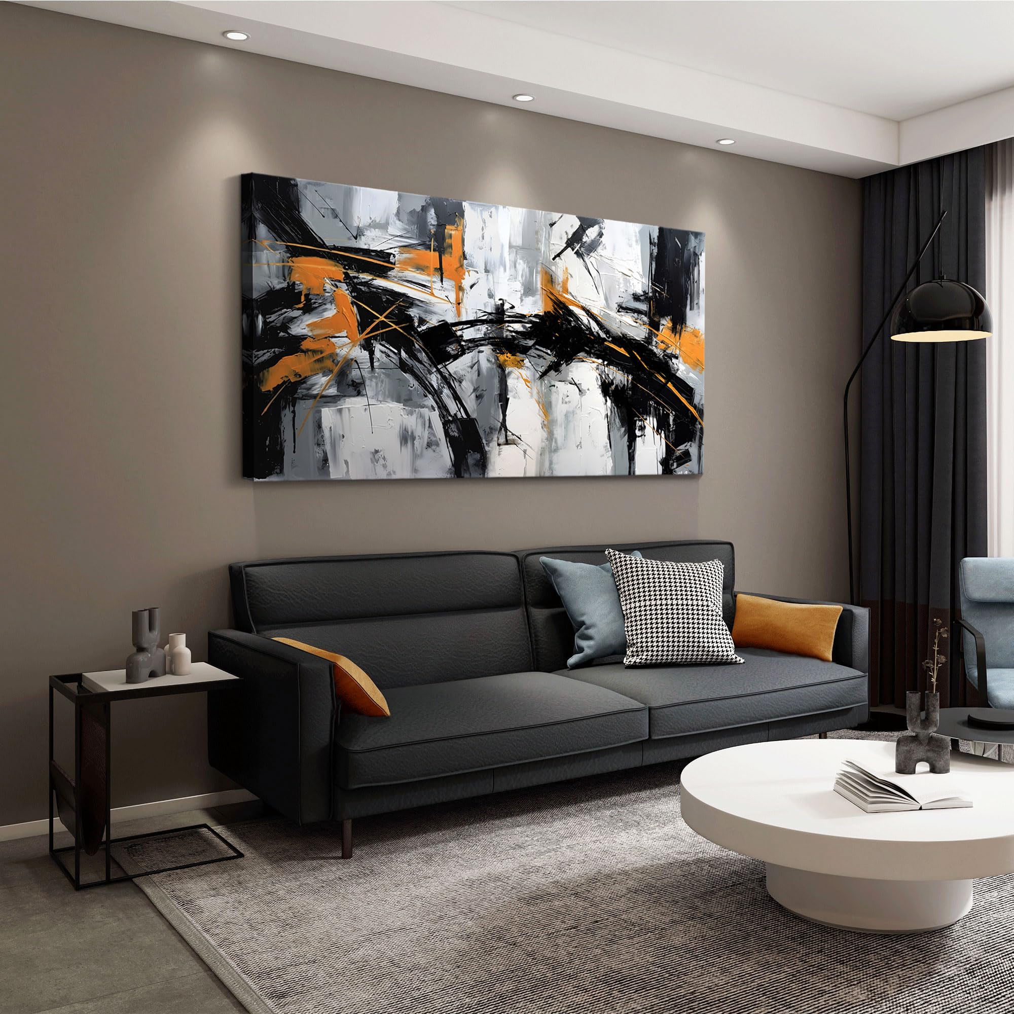 Large Abstract Canvas Wall Art Elegant And Modern Wall Art For Living Room - Canvas Wall Decor For Office And Home - Framed Artw
