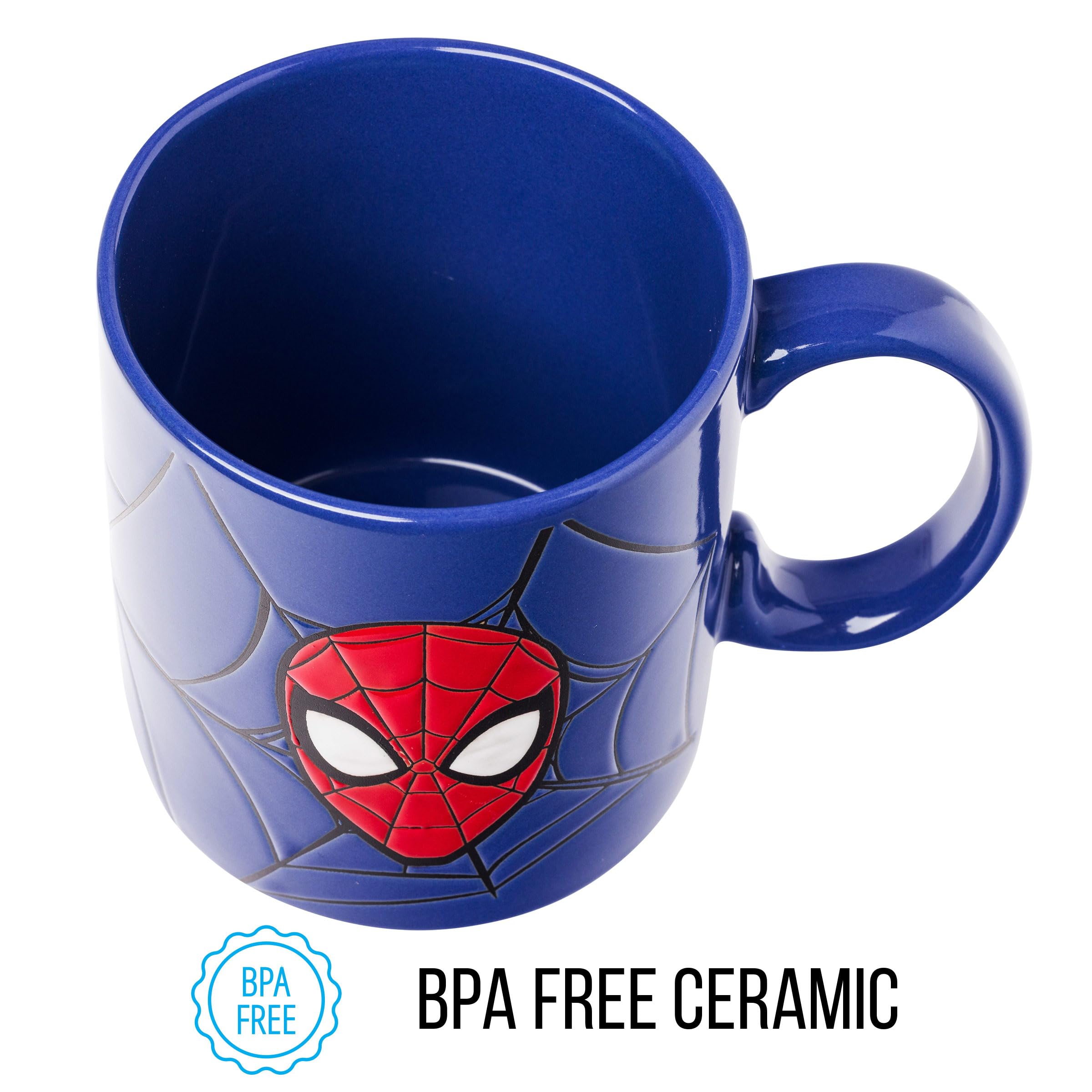 Silver Buffalo Spiderman Ceramic Mug, 20oz, Blue/Multi, Model MC151434X