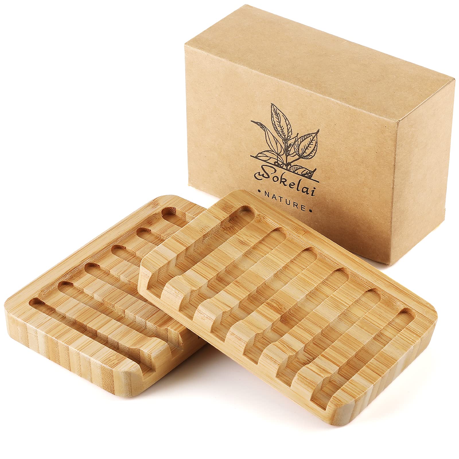 Shampoo Bar Holder Bamboo Soap Dish for Shower Wood Soap Dishes Wooden Soap Saver Tray Stand Self Draining Travel Soap Container