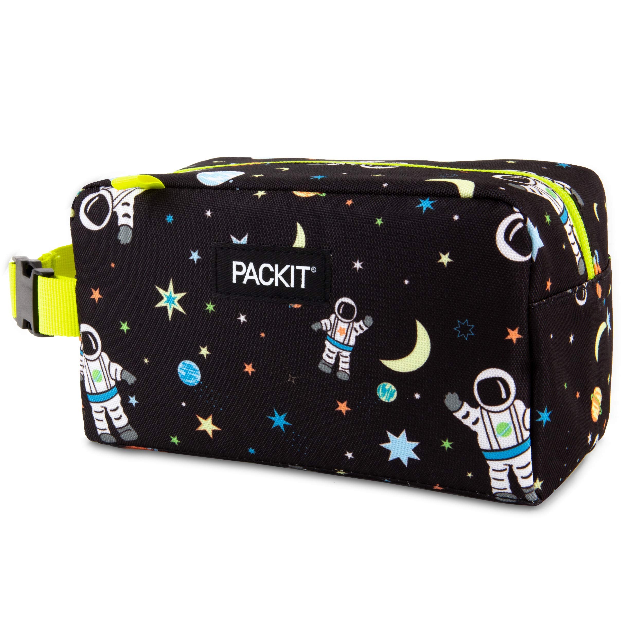 Packit Freezable Snack Box, Spaceman, Built With Ecofreeze Technology, Collapsible, Reusable, Zip Closure With Buckle Handle, Gr