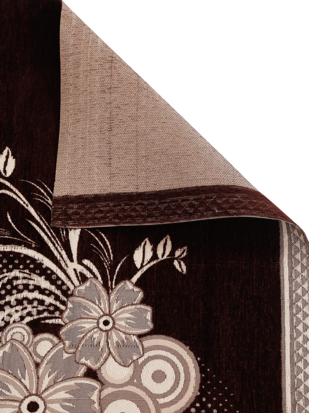 Multitex 5 +Armseater Printed Jaquard Ethnic Design Sofa Coverset-Coffee (Coffee)