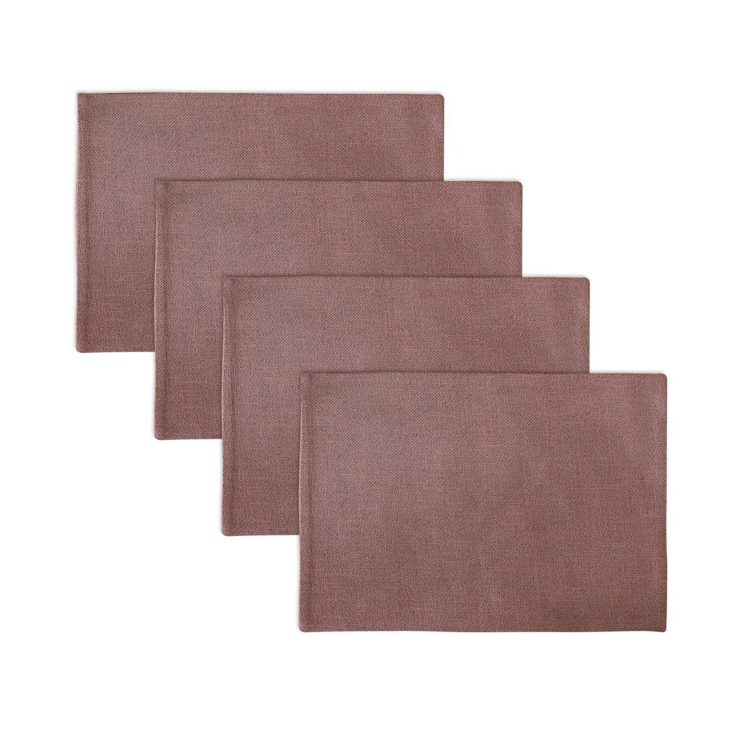 Natus Weaver 4 Piece Soft Handmade Faux Linen Place Mats Heat Resistant Dining Table Place Mats Kitchen Table Mats 12 X 18 Coffe