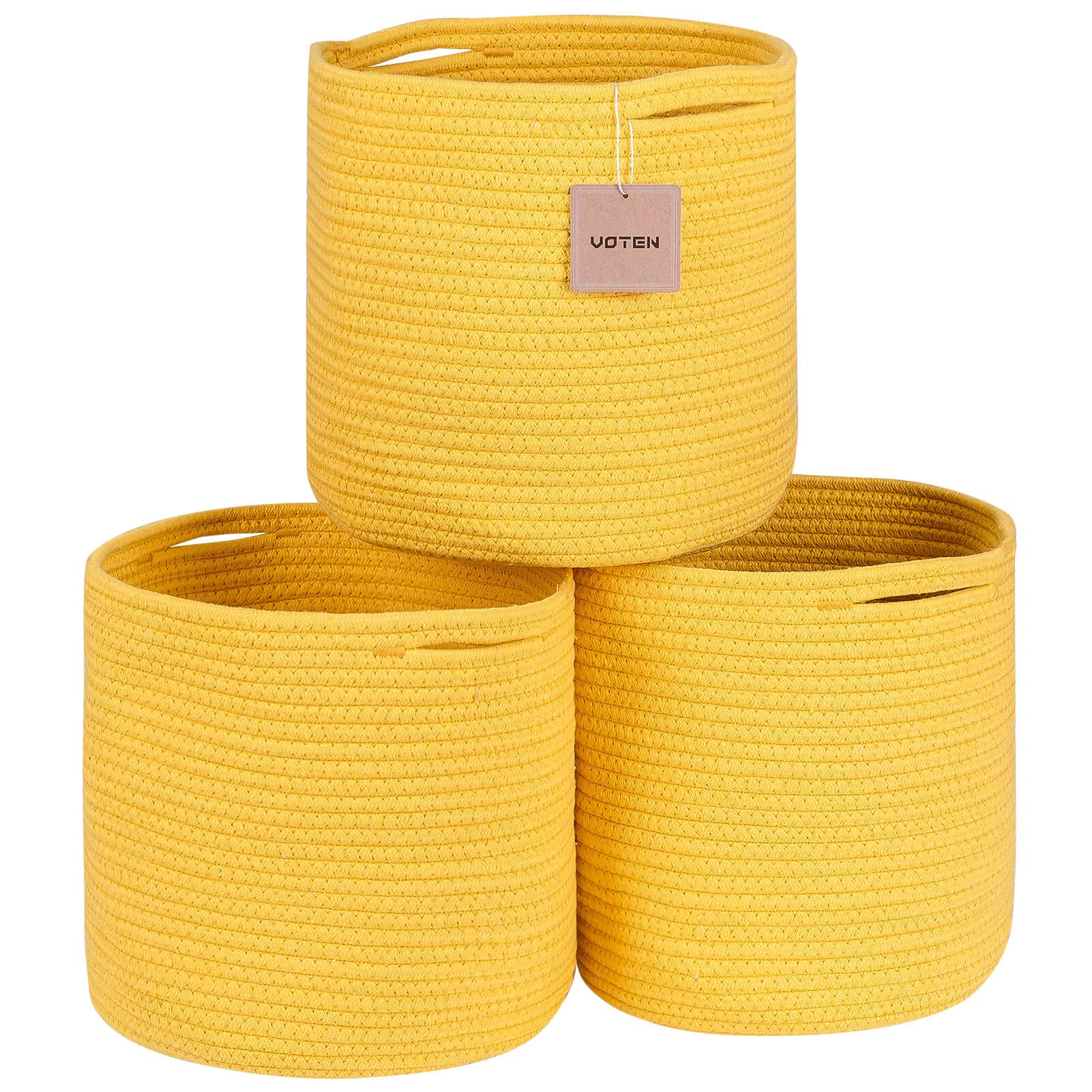 Voten Storage Cubes Baskets Bins Organizer 11X11X11'' Fit 12X12''Cube Storage Organizer Bookcases Shelf,Durable Woven Cotton Sto