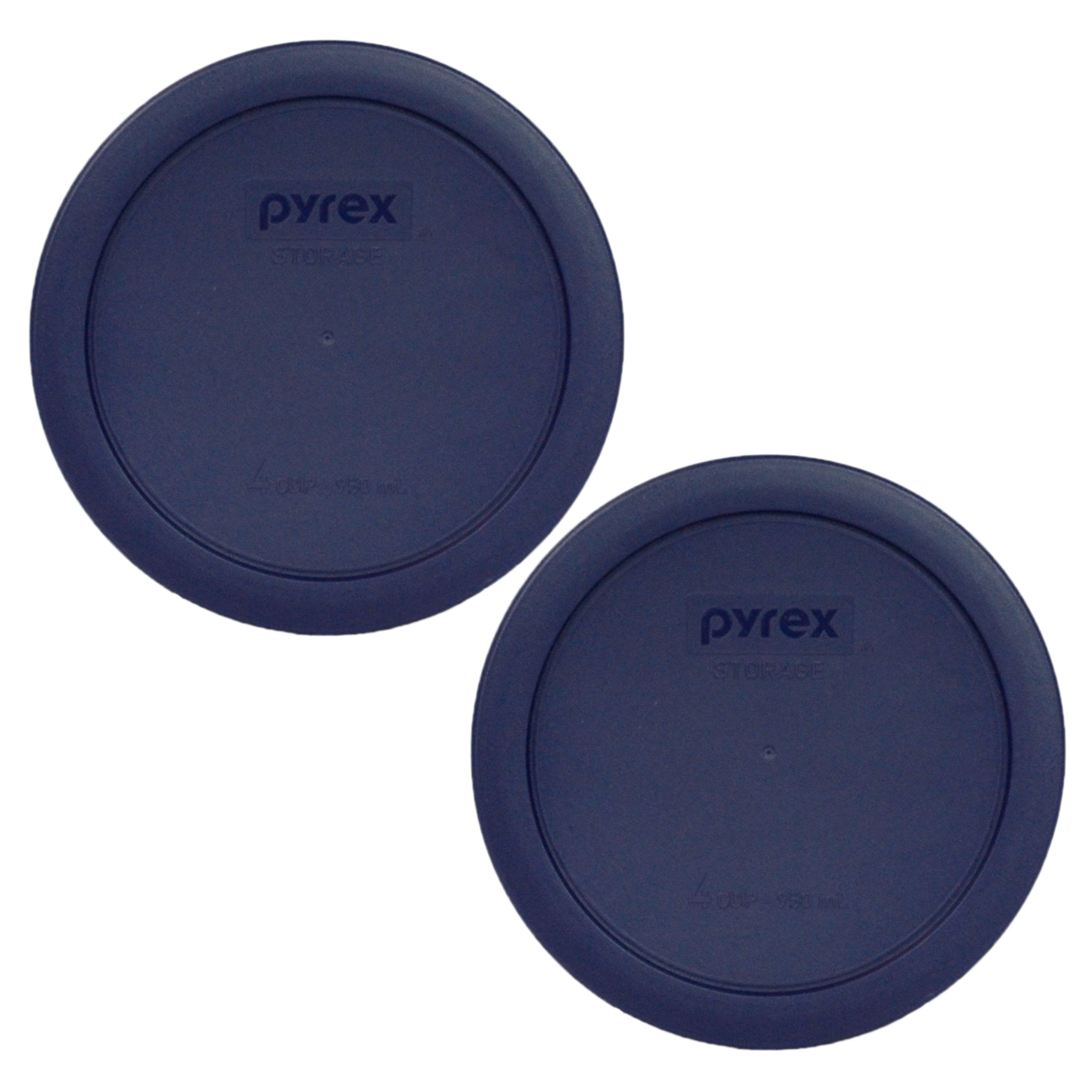 Pyrex Bundle - 2 Items: 7201-Pc 4-Cup Blue Plastic Food Storage Lids Made In The Usa