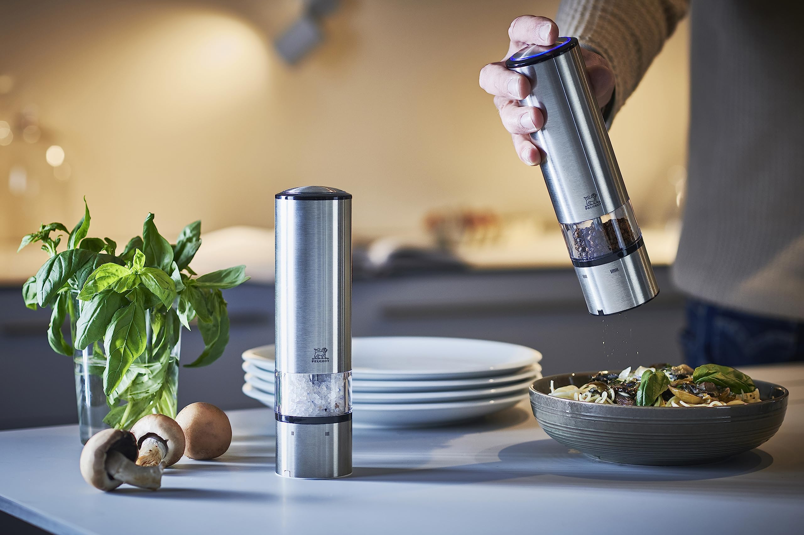 Peugeot Elis Sense U-Select Set Salt & Pepper Mill  Large  brushed nickel