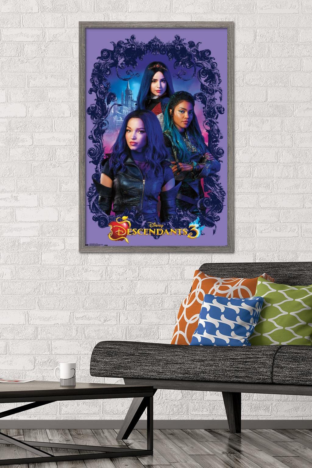 Trends International Disney Descendants 3 - Group Wall Poster, 22.375'' X 34'', Barnwood Framed Version