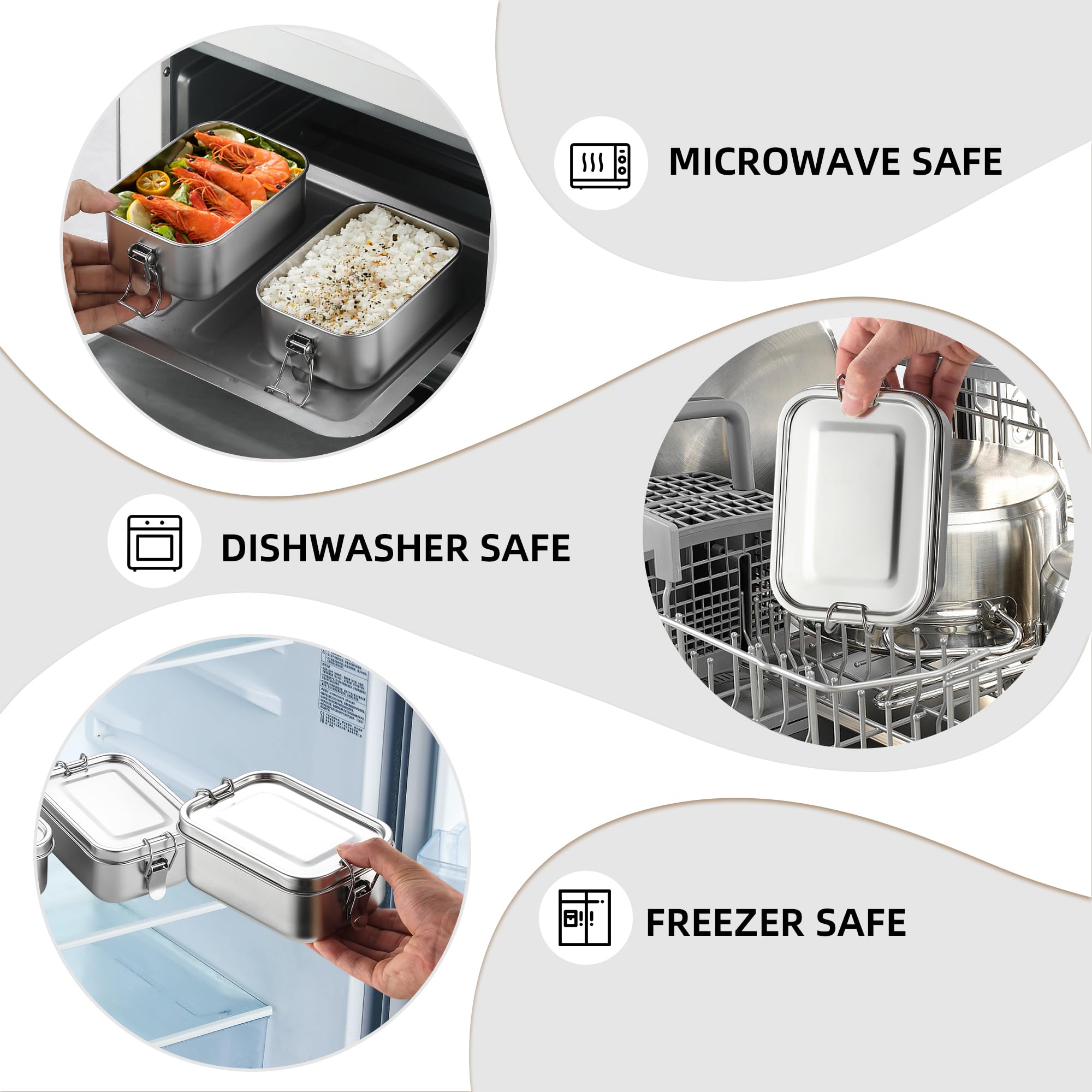 Befoy Small Stainless Steel Food Storage Containers Set | Reusable Metal Lunch Snack Boxes Food Prep Container With Lids Freezer