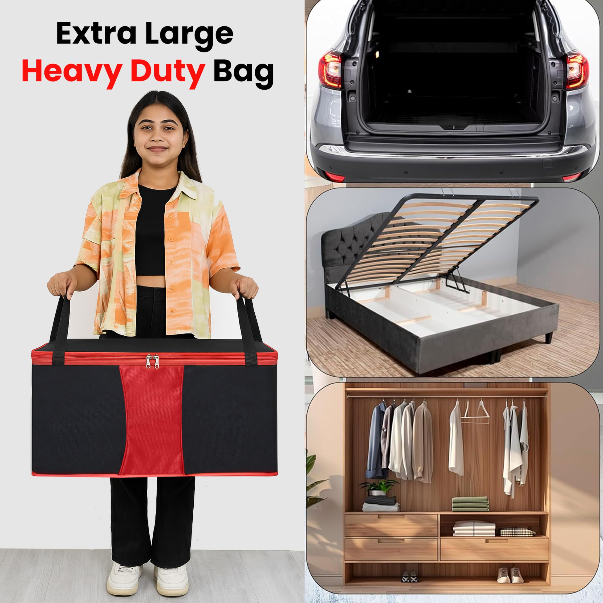 Storite 3 Pack Multi-Purpose Moisture Proof Heavy Duty 1680 Denier Nylon 110 L Super-Size Large Toys/Stationery Paper/Blankets/C