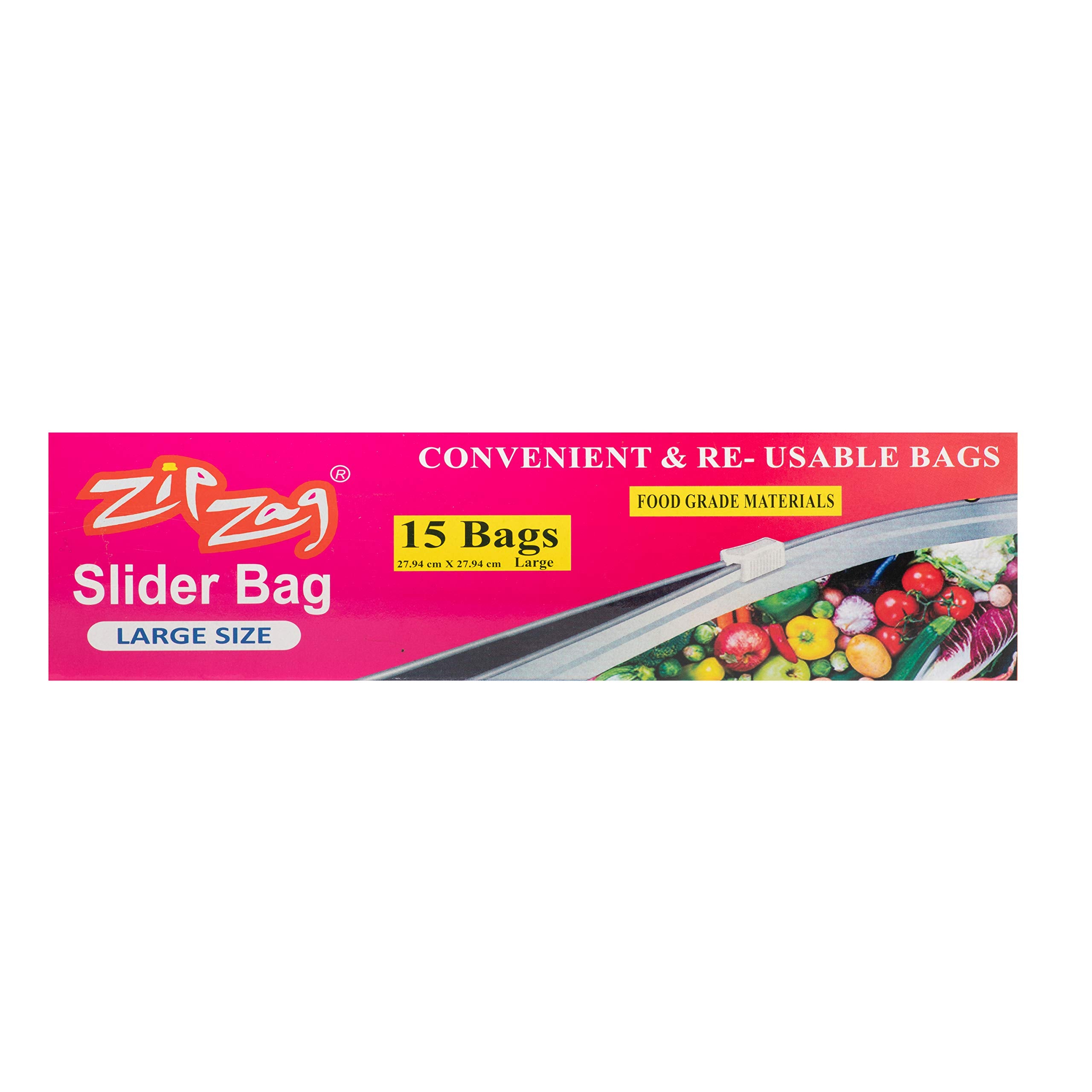 Swab Zipper Seal Freezer Food Storage ReUsable Bags (Multicolour, 11 X 11Inch)  15 Pieces