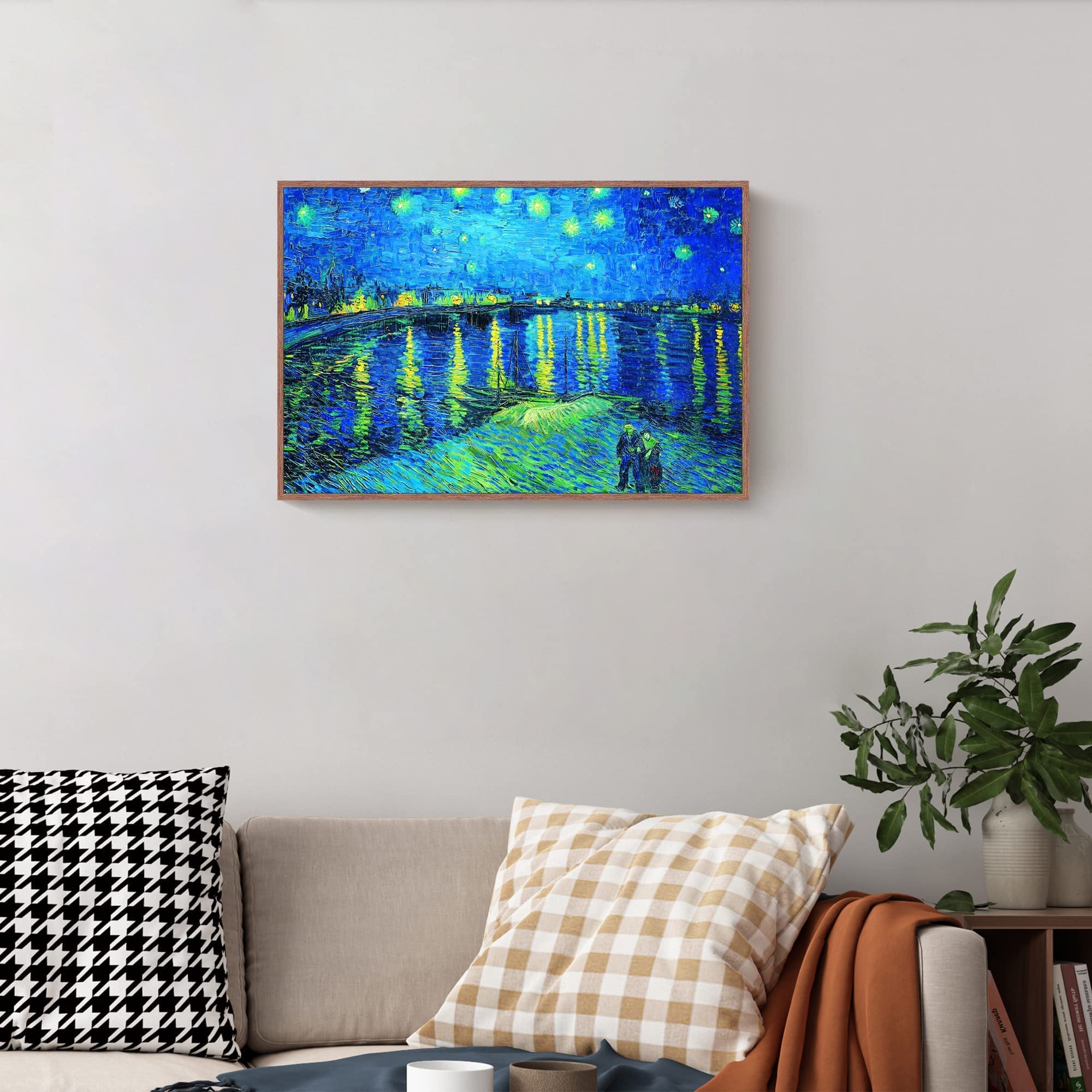 Gentle Deer Wall Art Frame Canvas Prints Of Starry Night Over The Rhone Classic Oil Painting Style Abstract Artwork Museum Quali