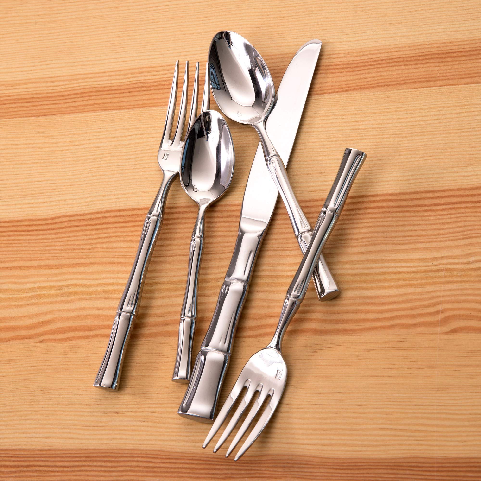 Fortessa Royal Pacific 18/10 Stainless Steel Flatware, 5 Piece Place Setting, Service For 1