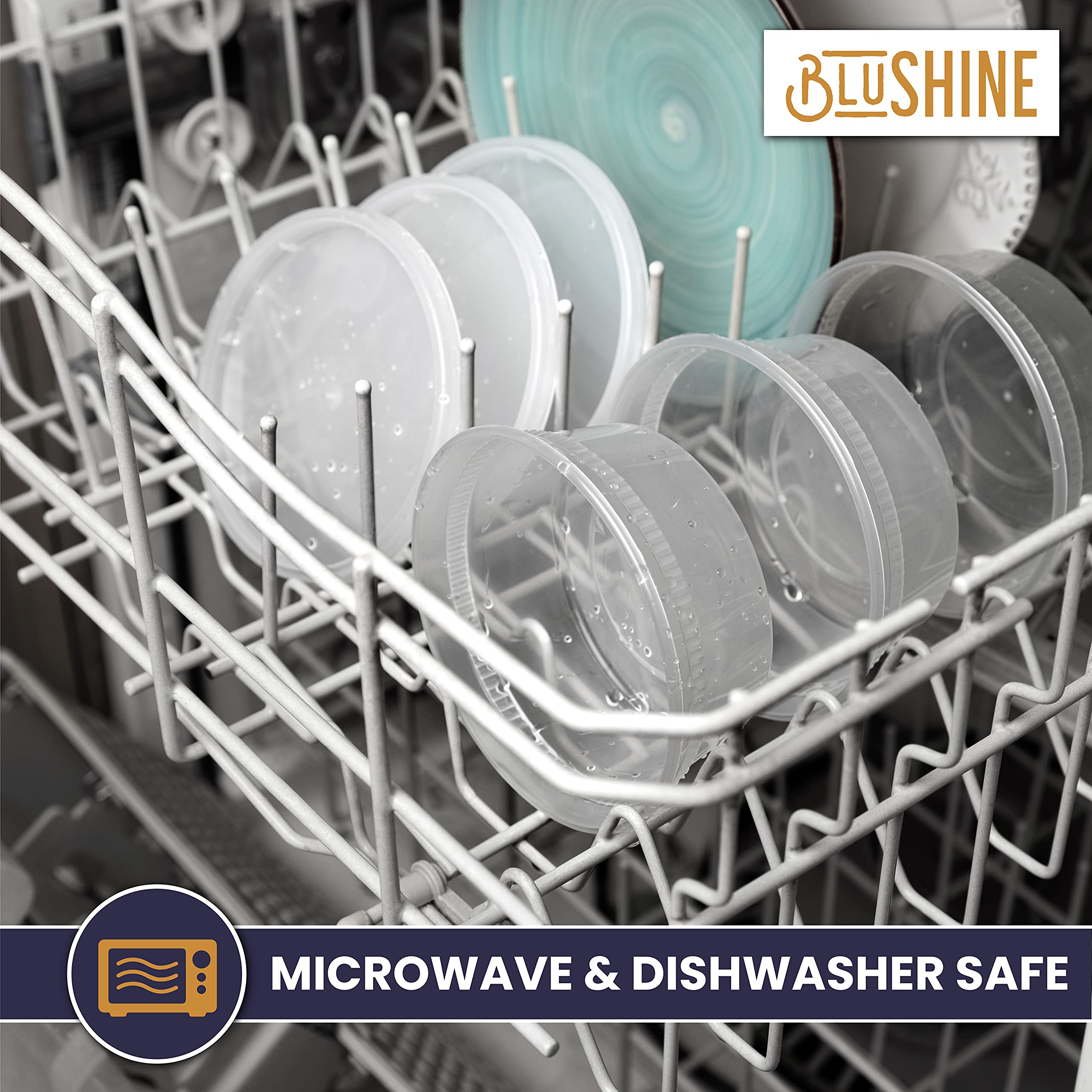 Blushine [12 Sets - 64 Oz.] Plastic Deli Food Storage Containers With Airtight Leak Proof Lids - Washable And Reusable - Recycla