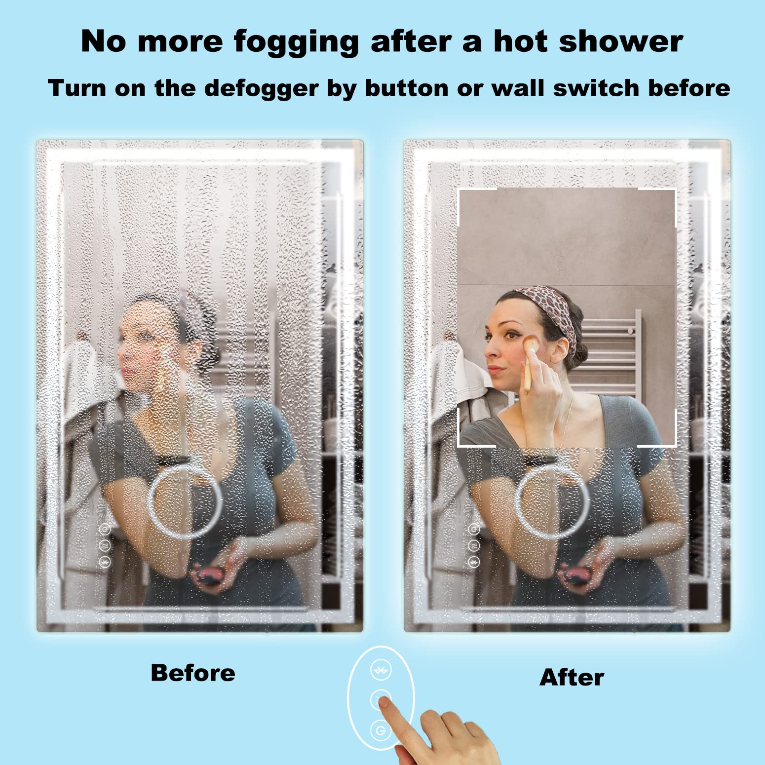 M Ltmirror 48''X30'' Led Bathroom Mirror With Built-In Bluetooth Speaker And 3X Magnifier - Smart Lighted Vanity Makeup Wall Mou