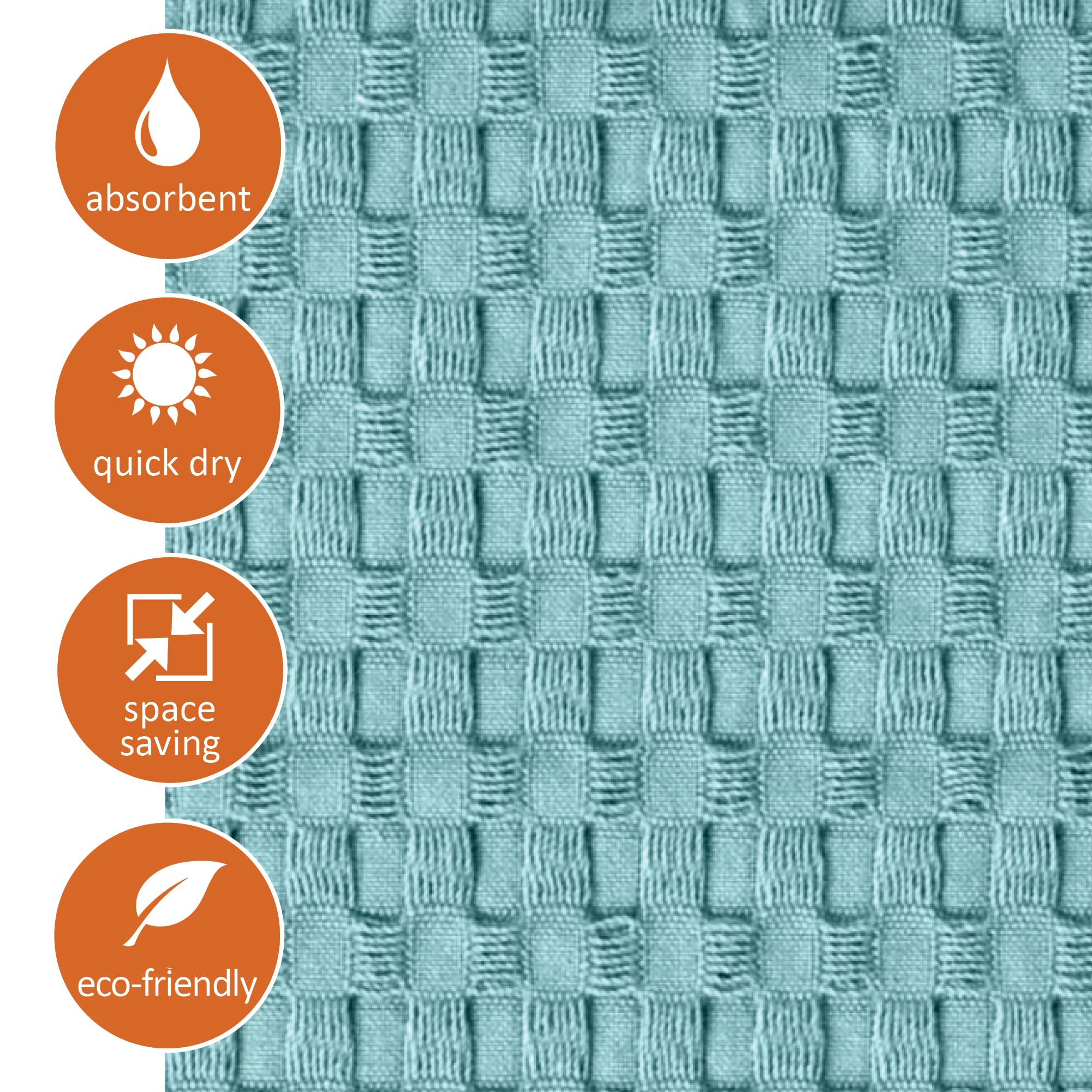 Gilden Tree Decorative Waffle Hand Towels For Bathroom, 20X35 Large, Quick Drying Fingertip Towel, 2 Pack, Modern Style (Seafoam