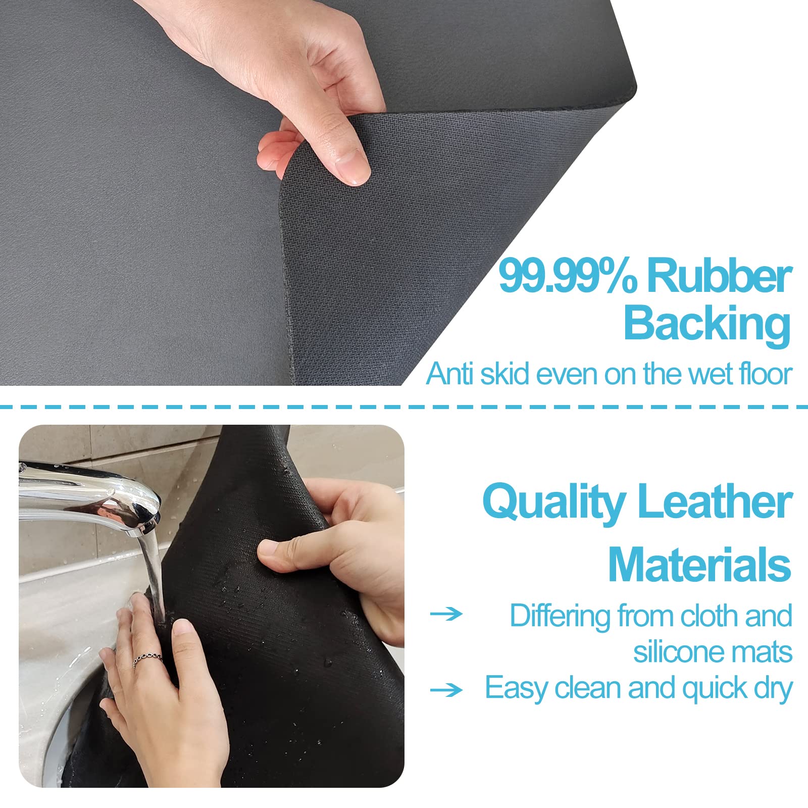 Dish Drying Mat For Kitchen Counter, 17.7''X31.5'' Dish Drying Pad With Non-Slip Rubber Backed, Hide Stain Anti Absorbent For Ki