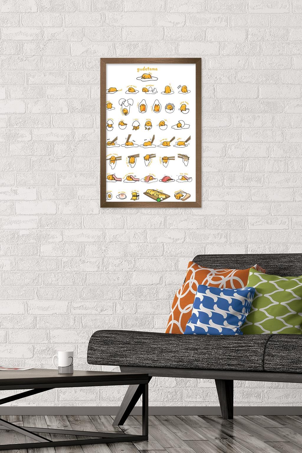 Trends International Gudetama - Grid Wall Poster, 14.725'' X 22.375'', Bronze Framed Version