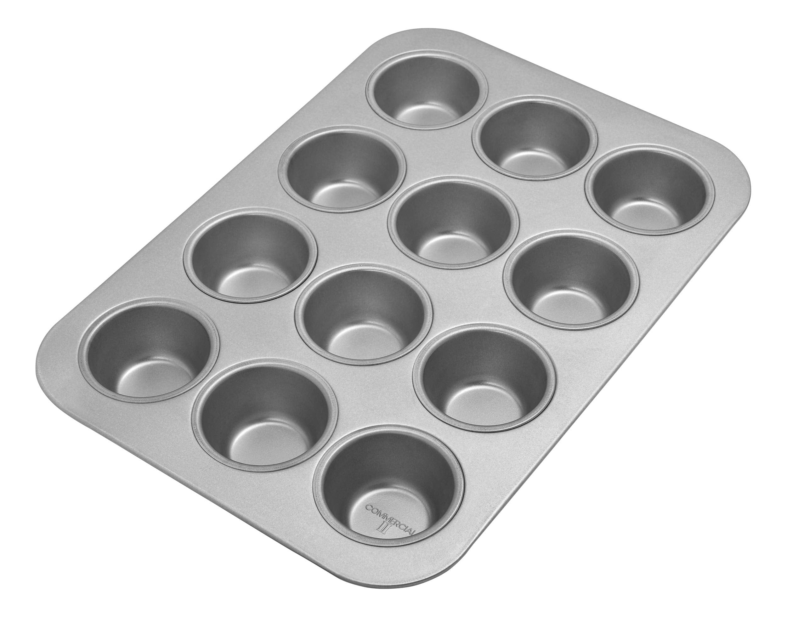 Chicago Metallic Commercial Ii Traditional Uncoated 12-Cup Muffin/Cupcake Pan, 15.75-Inch By 11-Inch