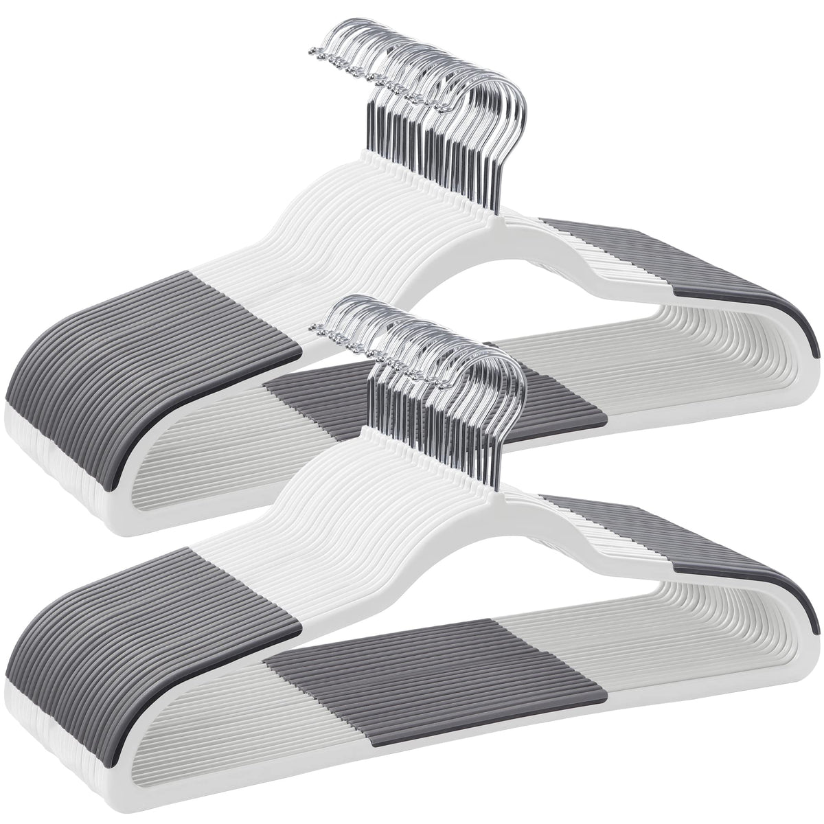 Songmics Clothes Hangers, Pack Of 50 Plastic Coat Hangers, Space-Saving, 0.2 Inches Thick, 17.7 Inches Wide, 360 Swivel Hook, Cl