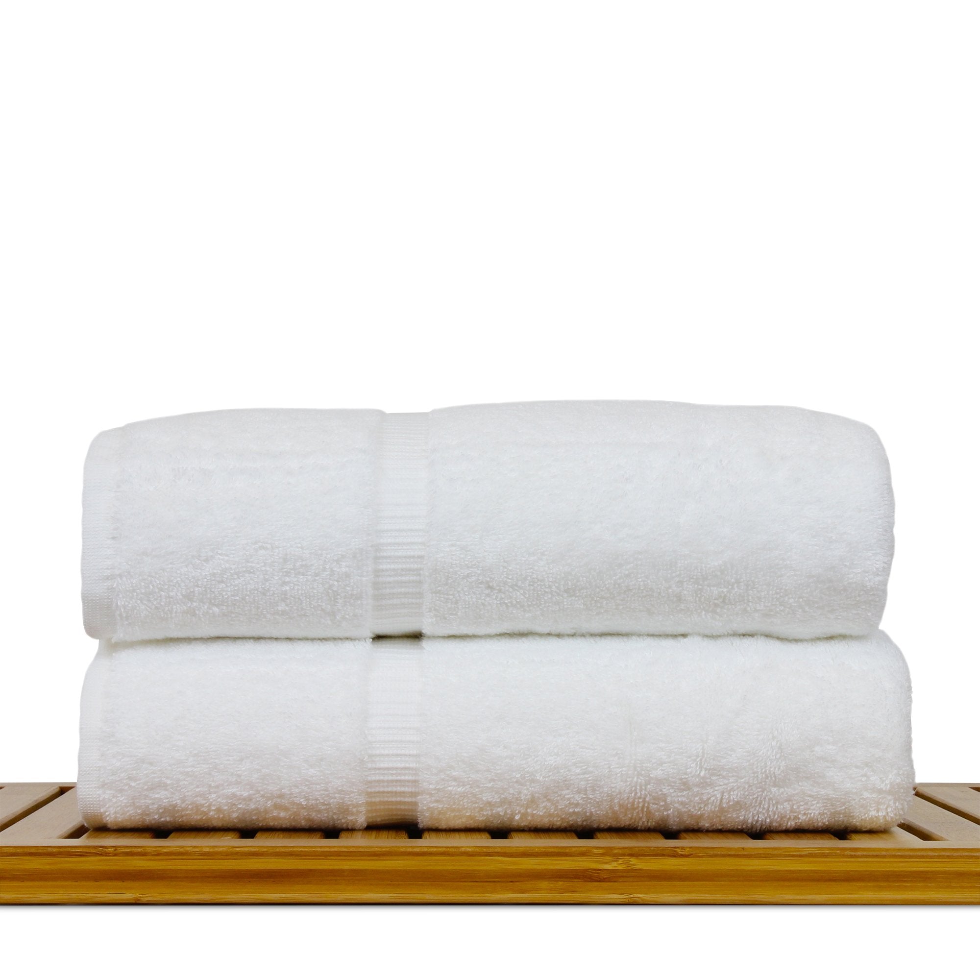 Luxury Hotel & Spa Collection Highly Absorbent  Quick Dry 100% Turkish Cotton 700 GSM  Eco Friendly Towel  for Bathroom Dobby Border Soft Bath Towel Set 27 X 54 (White  Bath Towels - Set of 2)