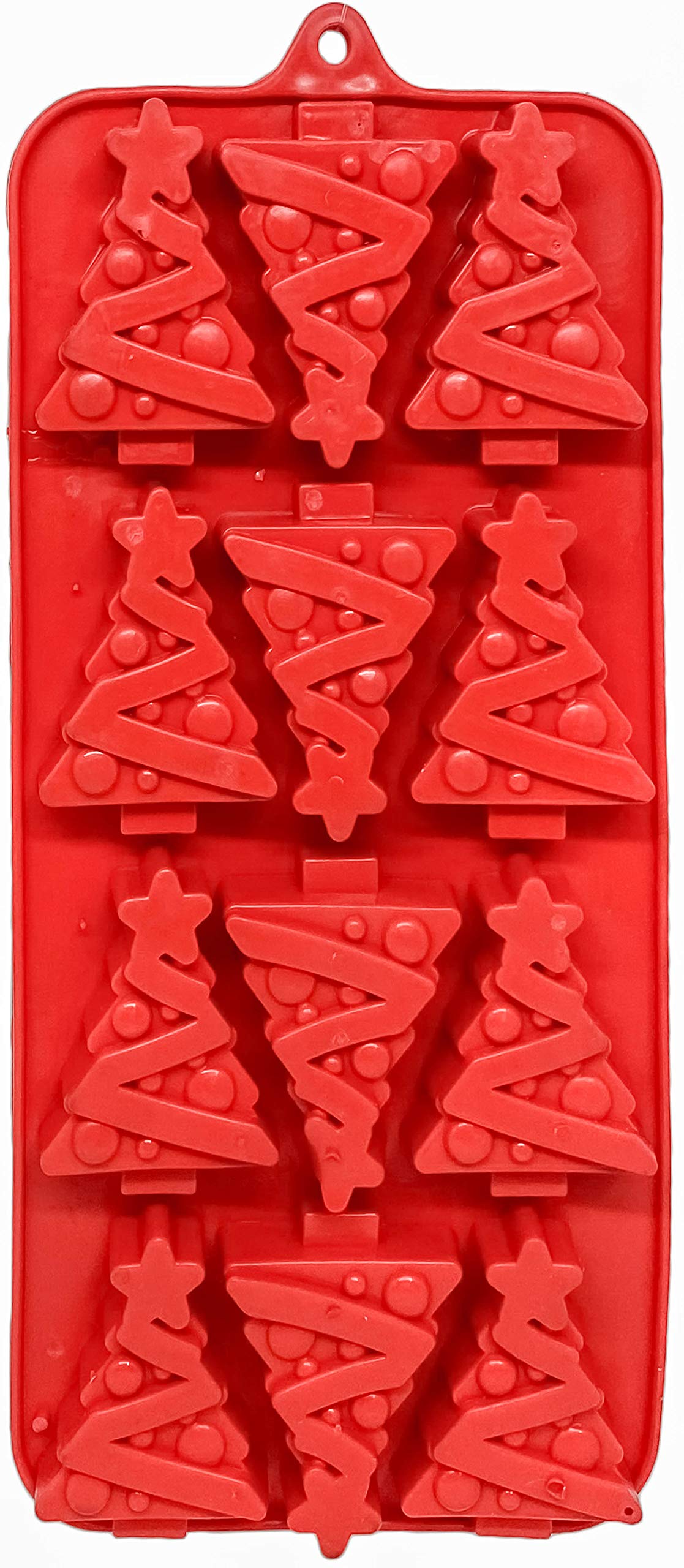 Set Of 3 Holiday Christmas Shaped Silicone Ice Cube Soap Making Trays/Molds - Gingerbread Men/Candy Canes, Snowflakes & Christma