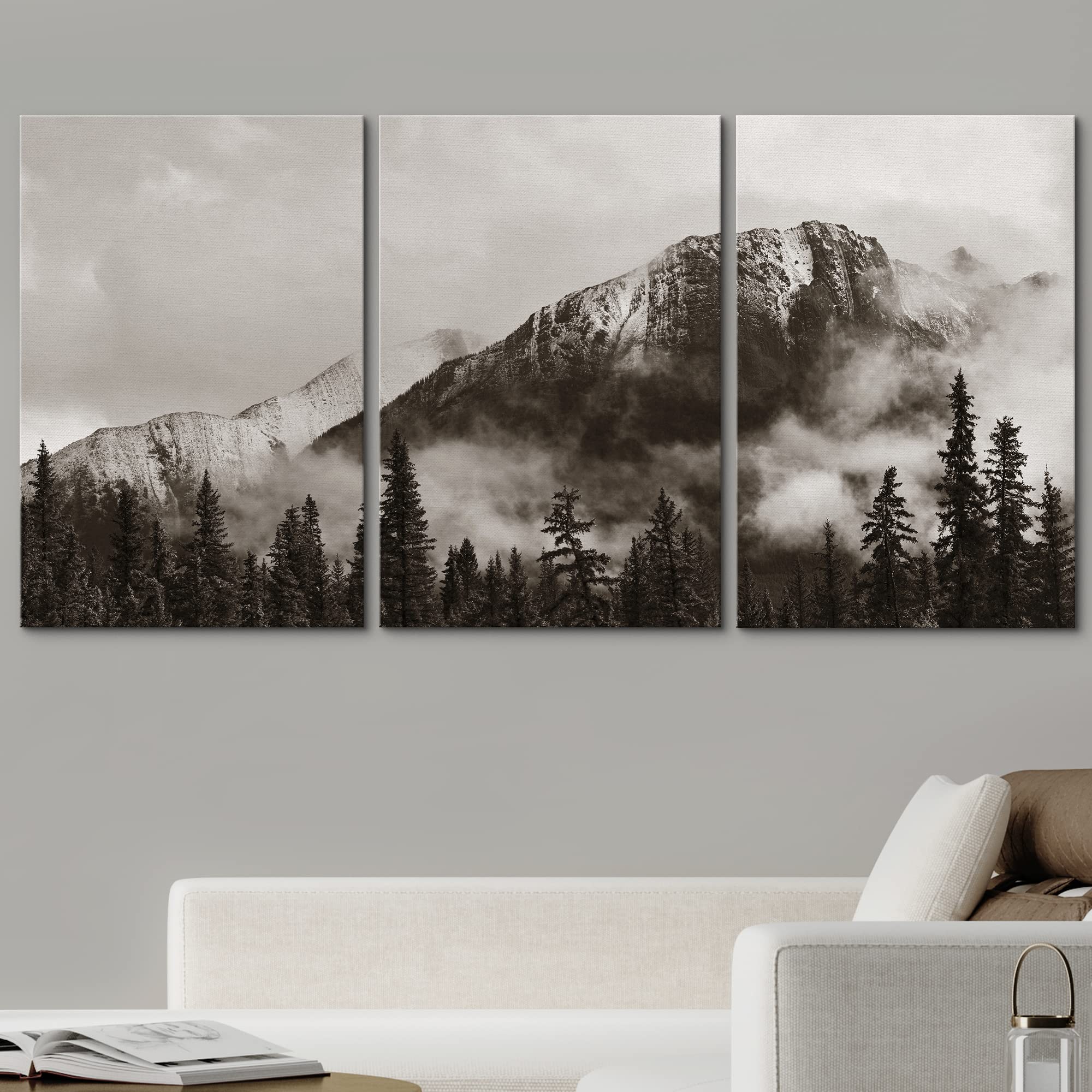 wall26 Canvas Art - Banff National Park - 16"x24" - 3 Panels - Artwork D737