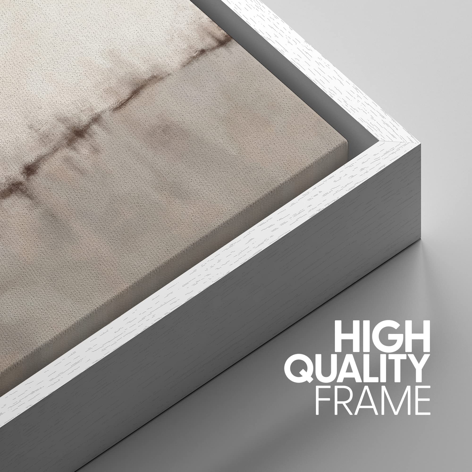 Signwin Framed Canvas Print Wall Art Set Grunge Brown Gray Pastel Landscape Shapes Abstract Illustrations Modern Art Decorative