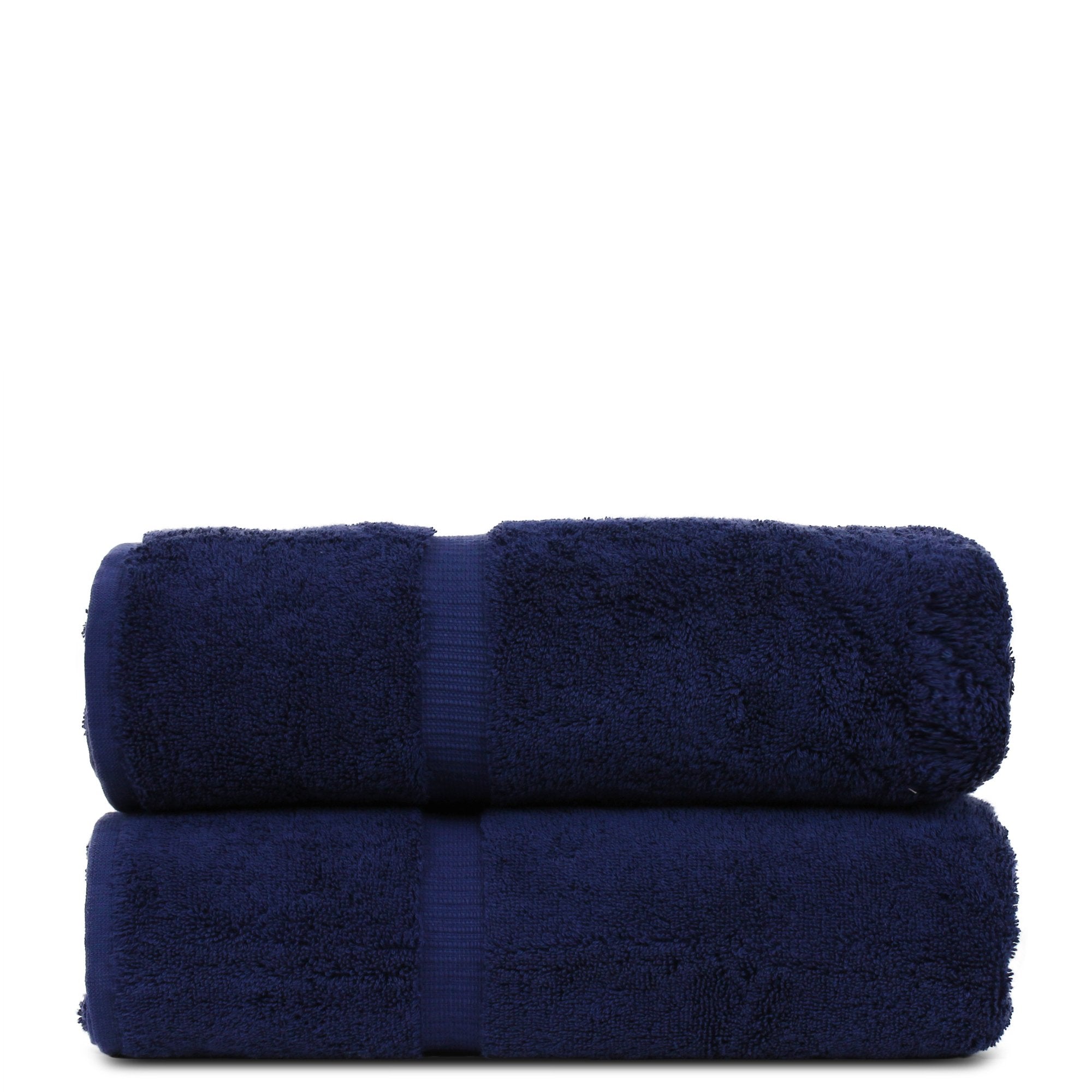 Luxury Hotel & Spa Quality  Quick Dry 100% Turkish Cotton 700 GSM  Eco Friendly Towel  for Bathroom Dobby Border Soft Bath Towel Set 27 X 54 (Navy Blue  Bath Towels - Set of 2)