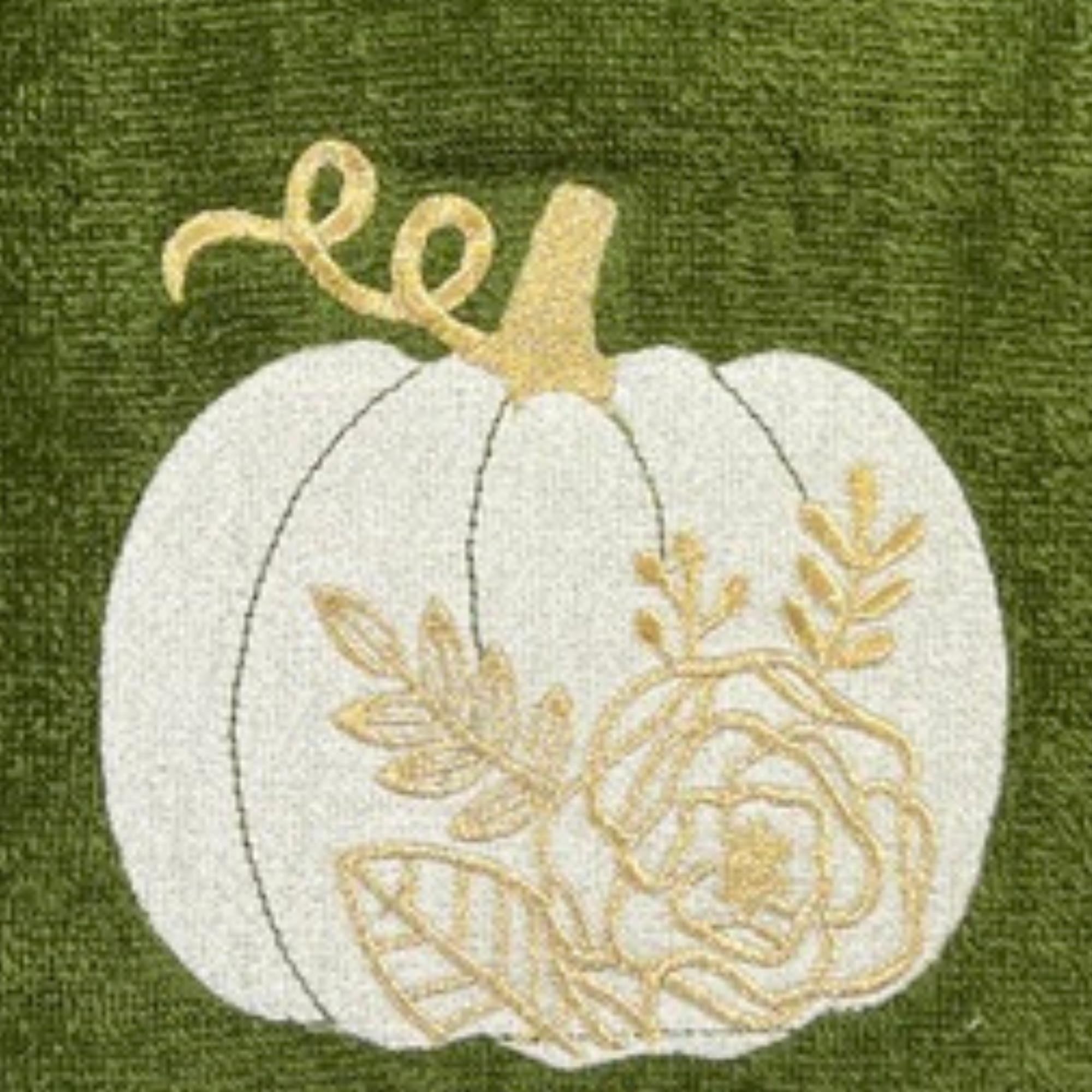 Serafina Home Autumn Fall Bath Hand Towels Bathroom Decor Farmhouse Harvest: Forest Dark Green 100% Cotton Towels With Embroider