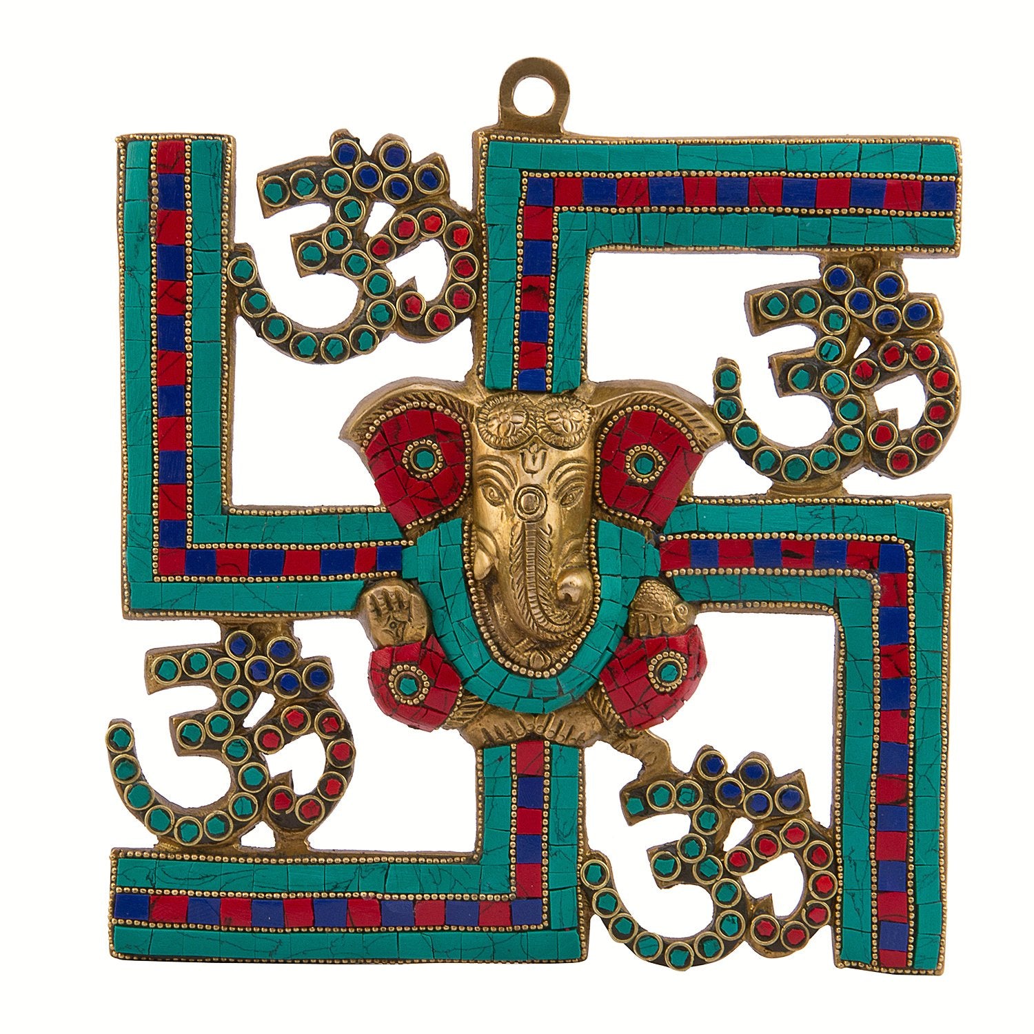 Kartique Brass Swastik Wall Hanging | Ganesh Idol | Ganesha Statue | Ganpati Murti | For Home Decor | Gift |