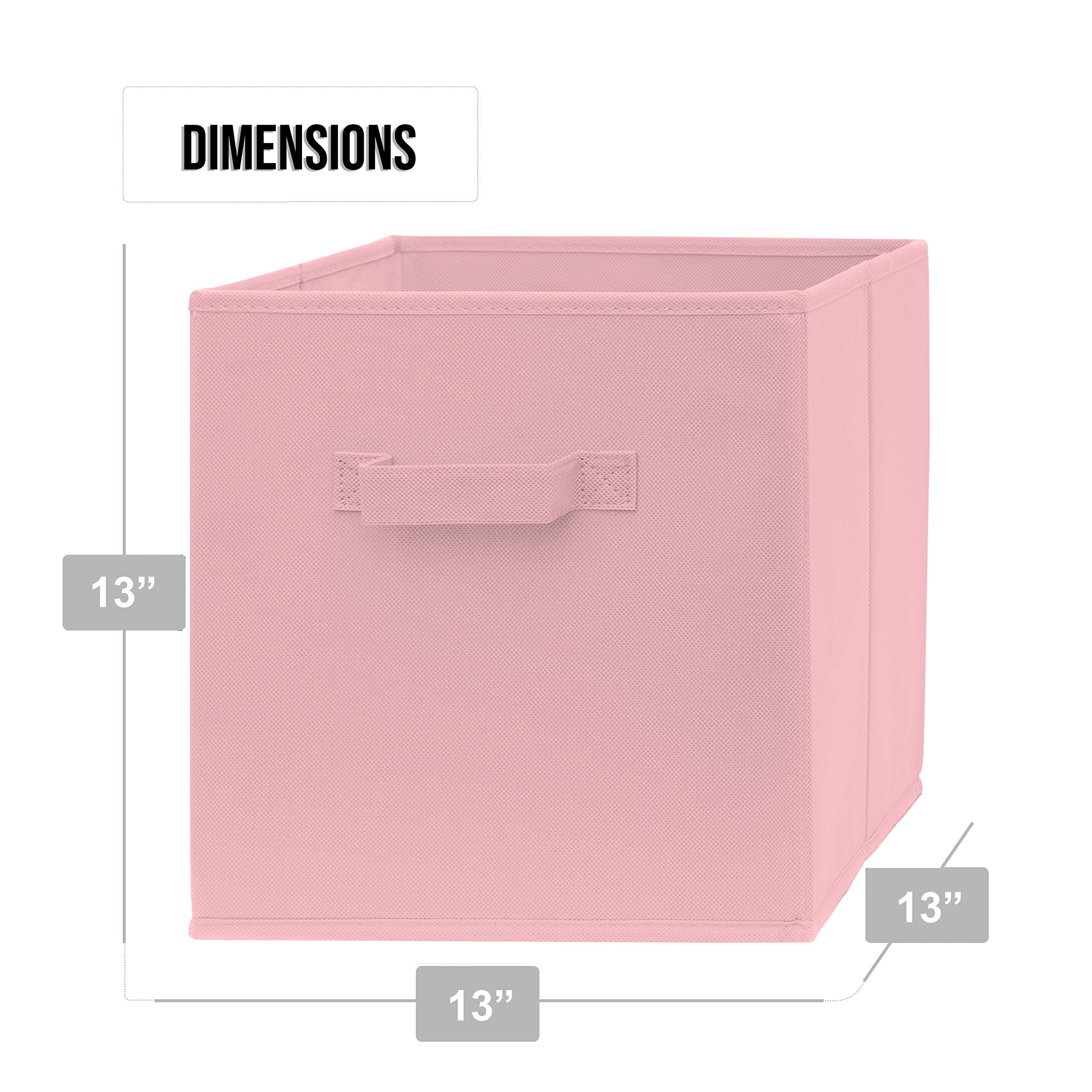 Pomatree 13x13x13 Inch Storage Cubes - 6 Pack - Fun Colored Large Storage Bins  Dual Handles  Foldable Cube Baskets for Home  Kids Room  Closet and Toys Organization  Fabric Cube Bin (Colorful)