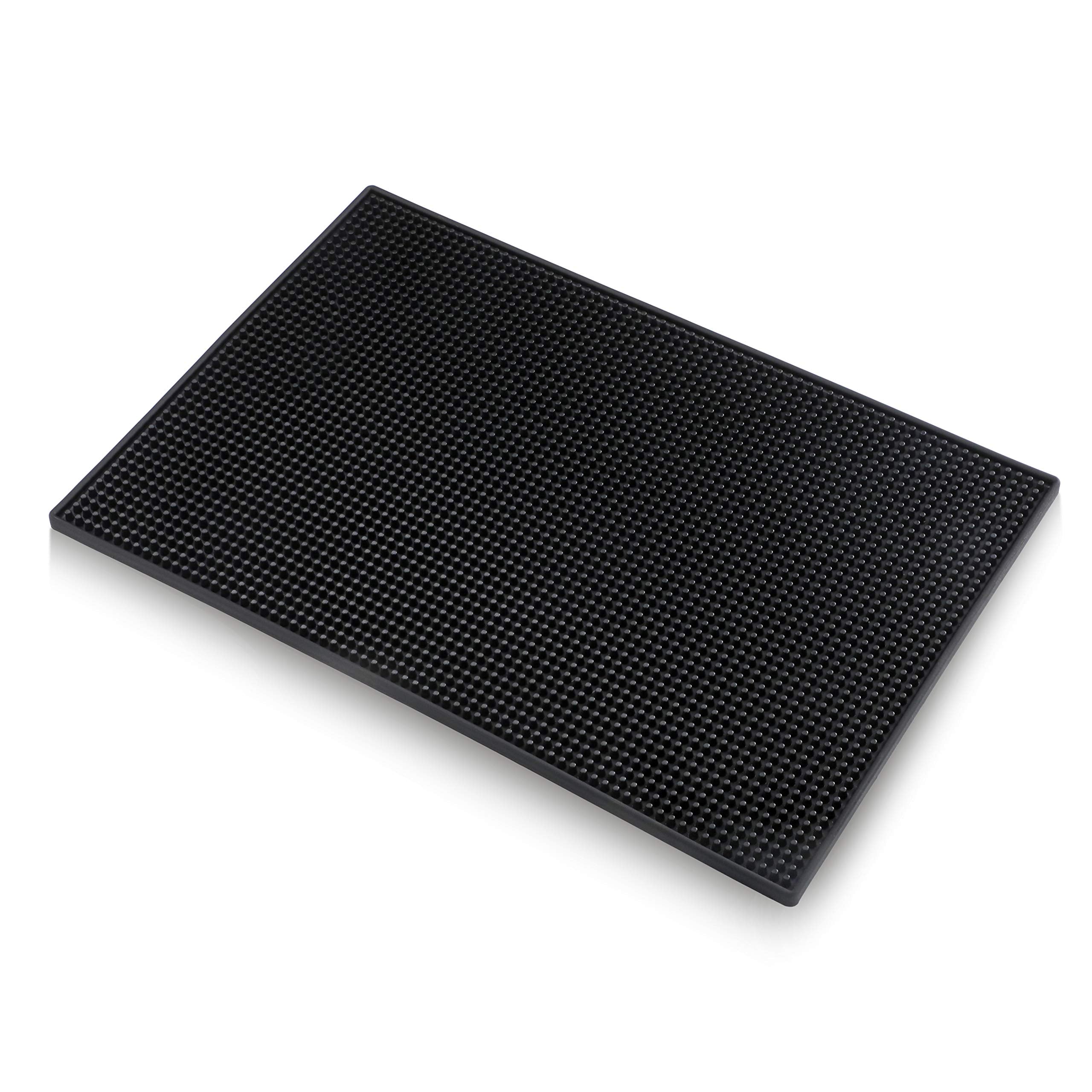 New Star Foodservice 48421 Rubber Bar Service Mat For Counter Top, 12-Inch By 18-Inch, Black