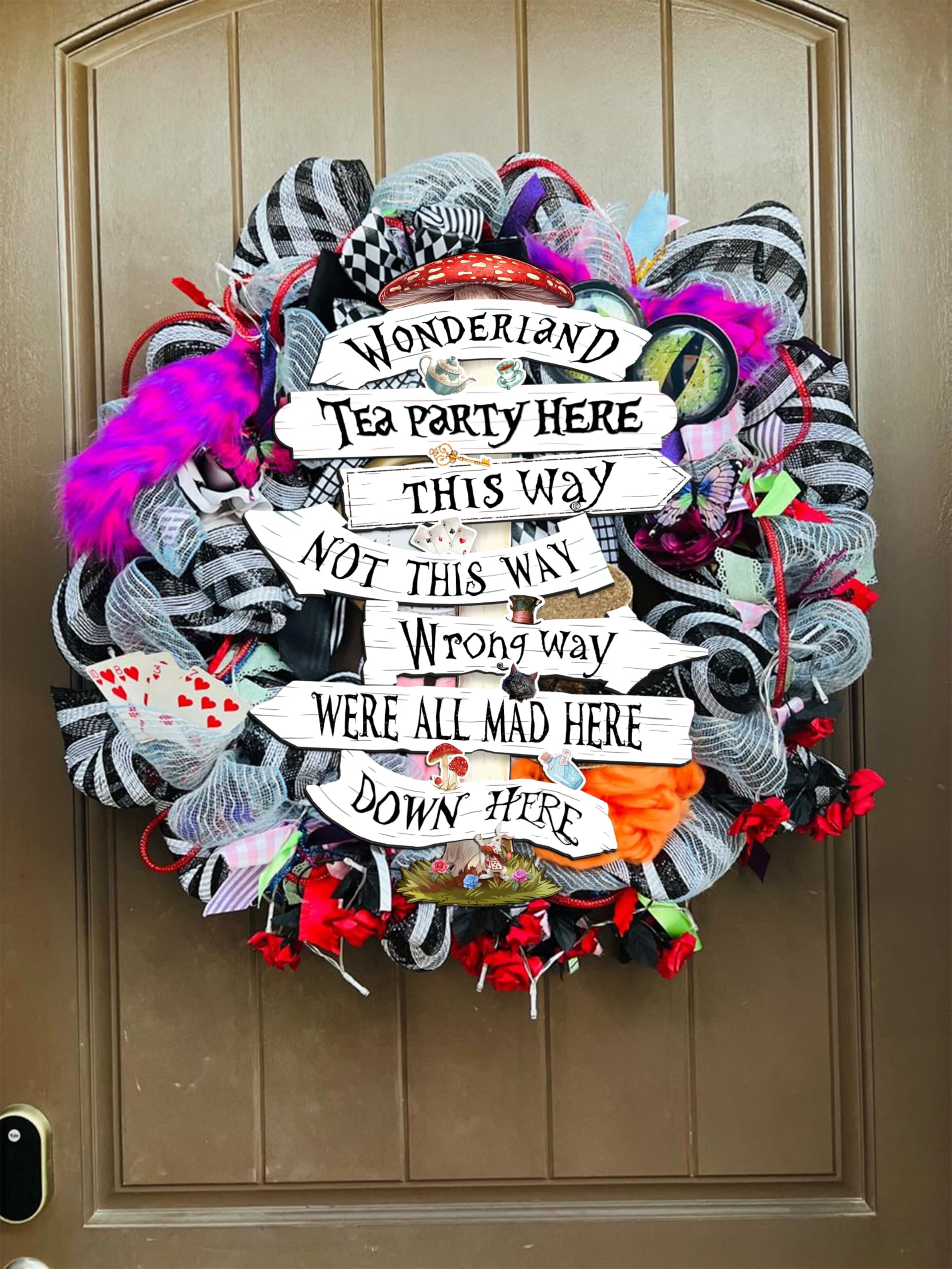 Welcome To Wonderland Directional Arrows Sign,16x12,Wonderland Party Decorations,Kids Room Decor For Girls