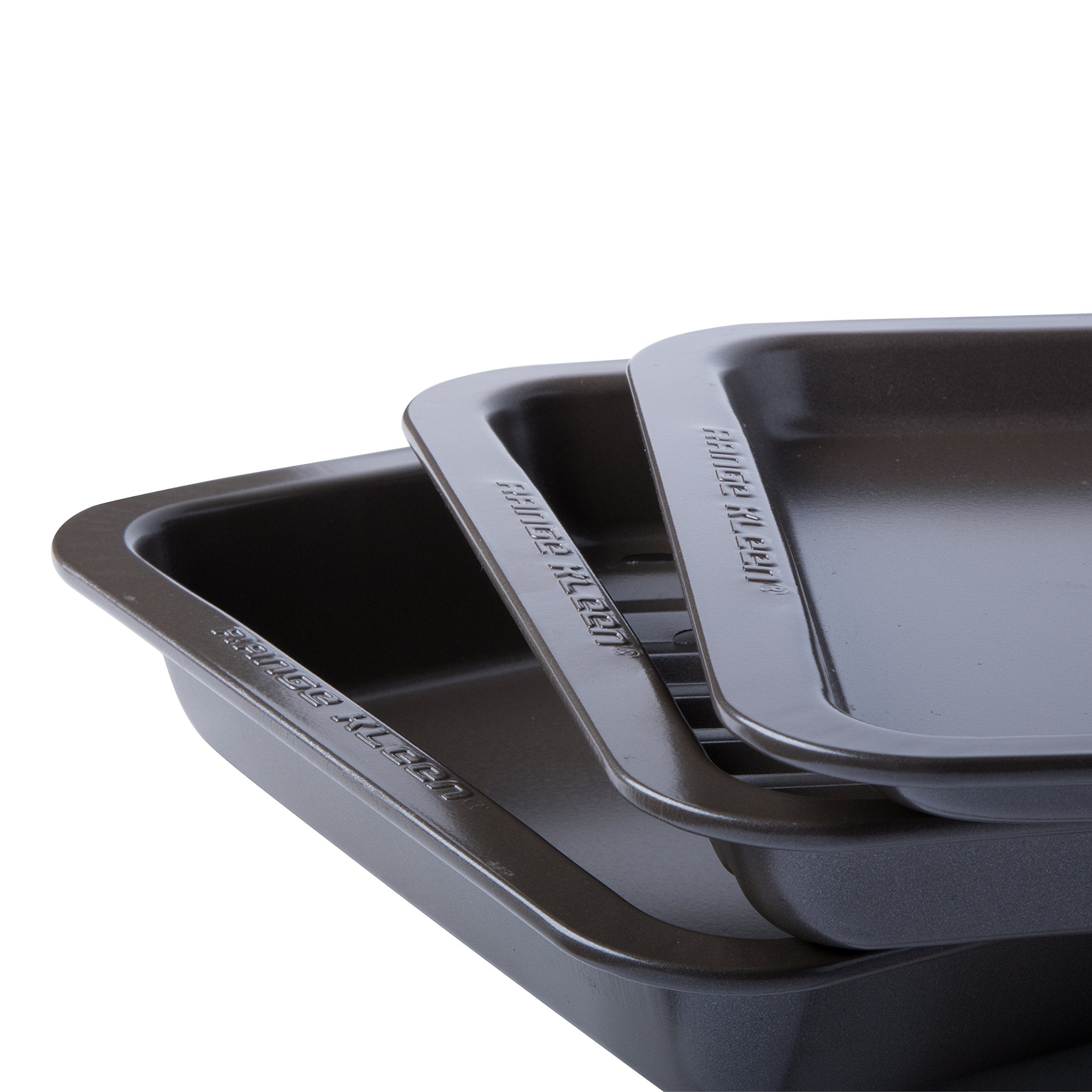 Range Kleen 3 Piece Bakeware Toaster Oven Set 8 Inches By 10 Inches