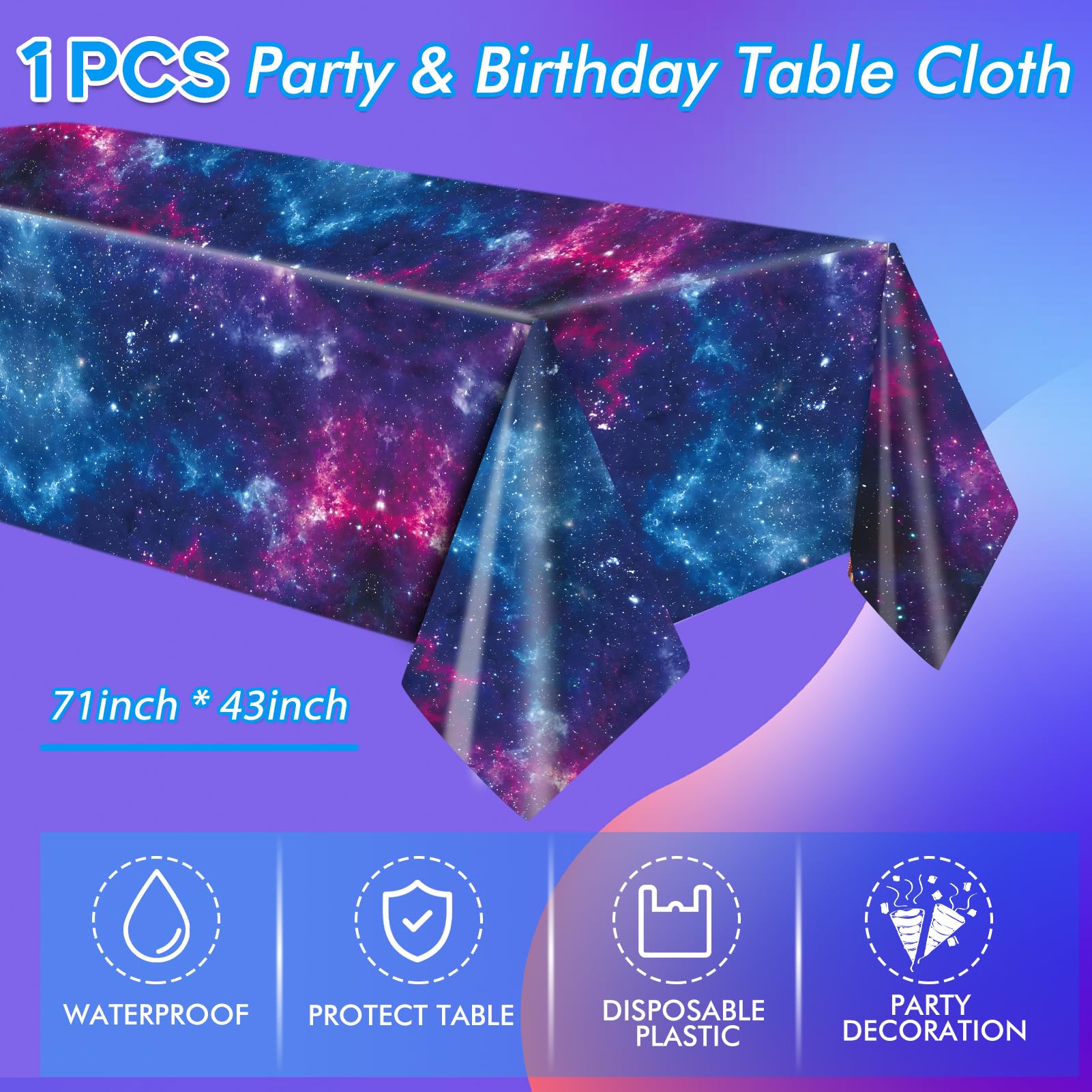 41Pcs Starry Galaxy Party Supplies Night Sky Party Tableware Set Outer Space Theme Birthday Star Party Table Decorations For Boy