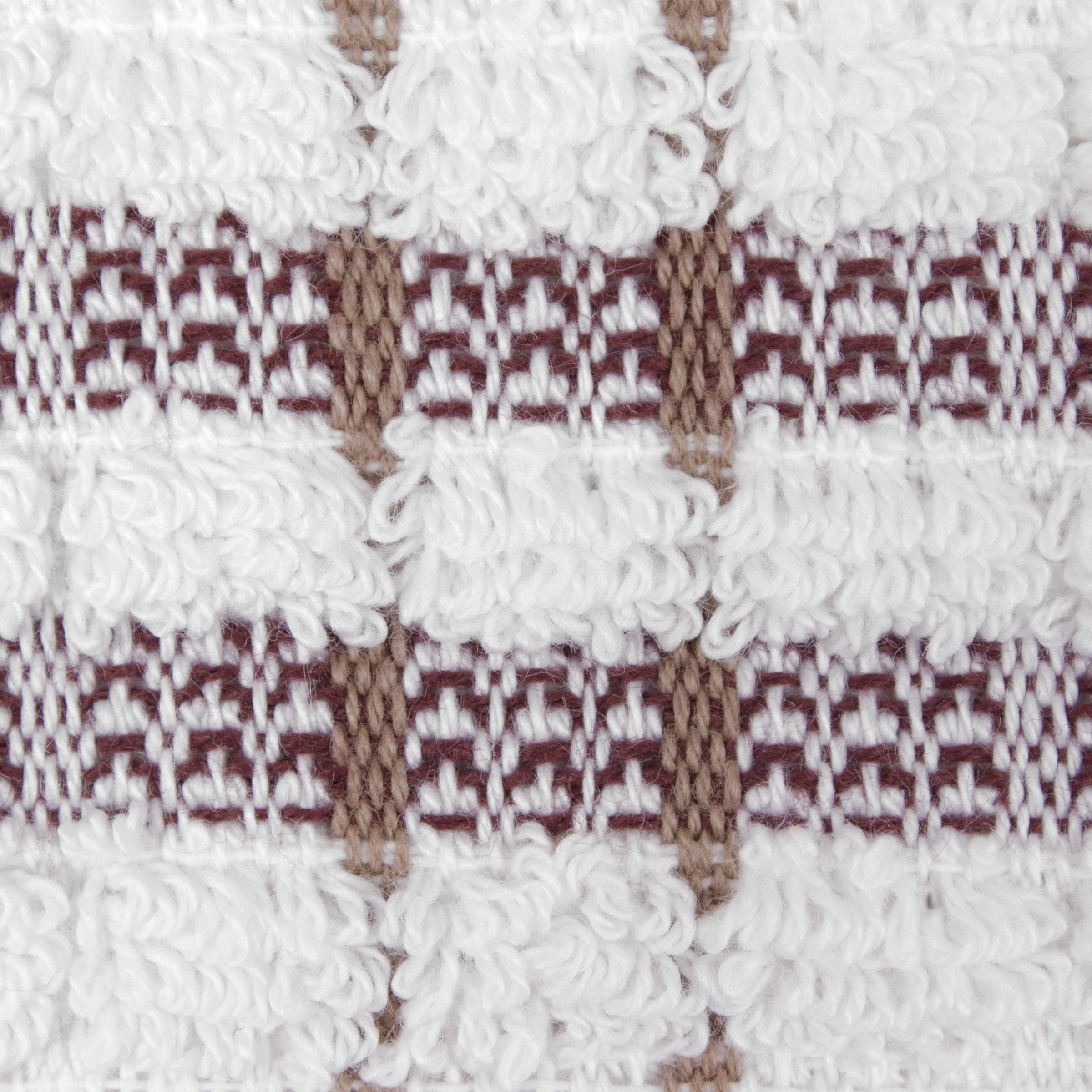 Ritz Royale Collection 100% Combed Terry Cotton, Highly Absorbent, Oversized Checked Kitchen Towel Set, 28 X 18, 2-Pack, Mocha B