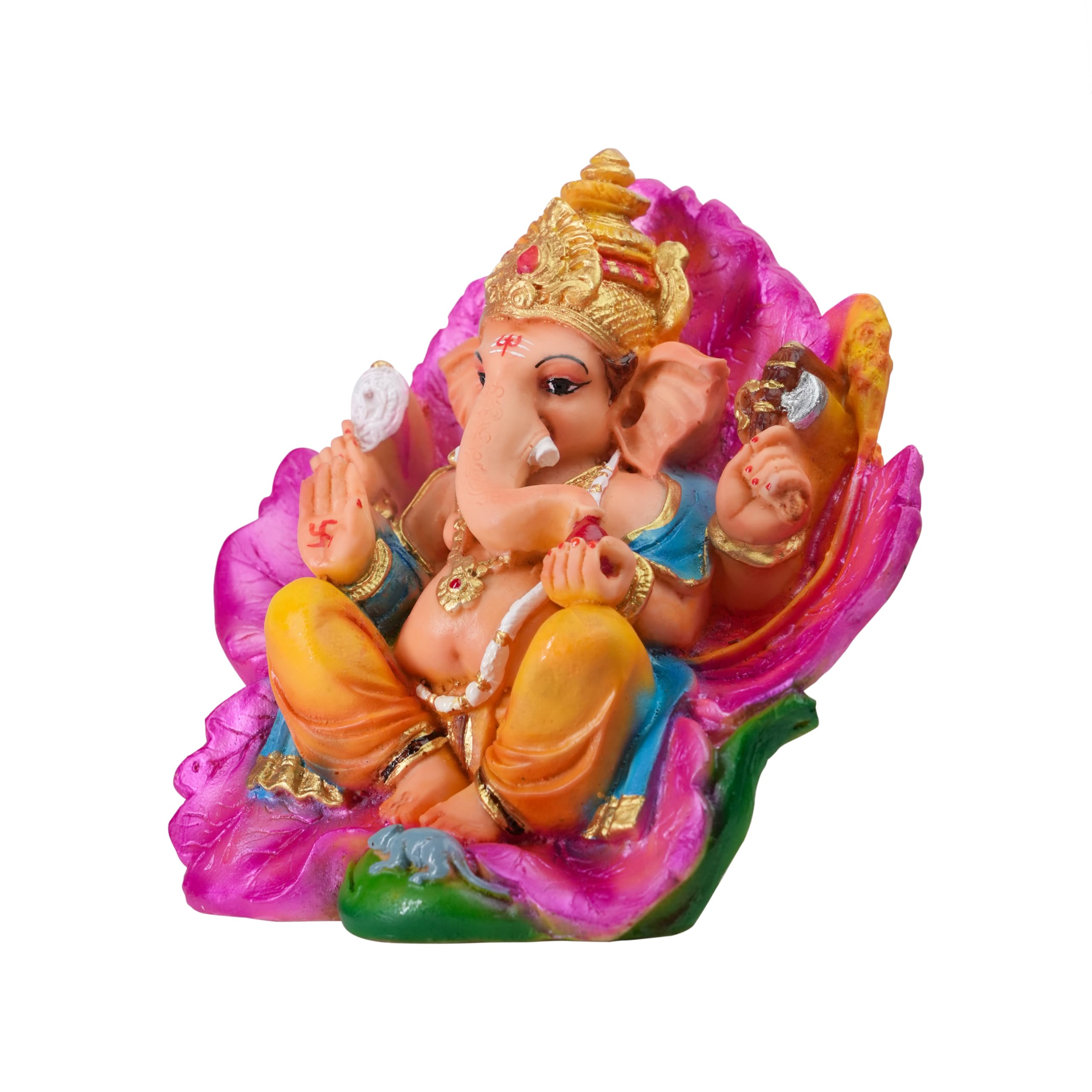 Newven Ganapati Idol Ganesh Murti Chaturthi Decoration Statue Home Decor House Warming Gift For Living Room Pooja Manthir (Multi