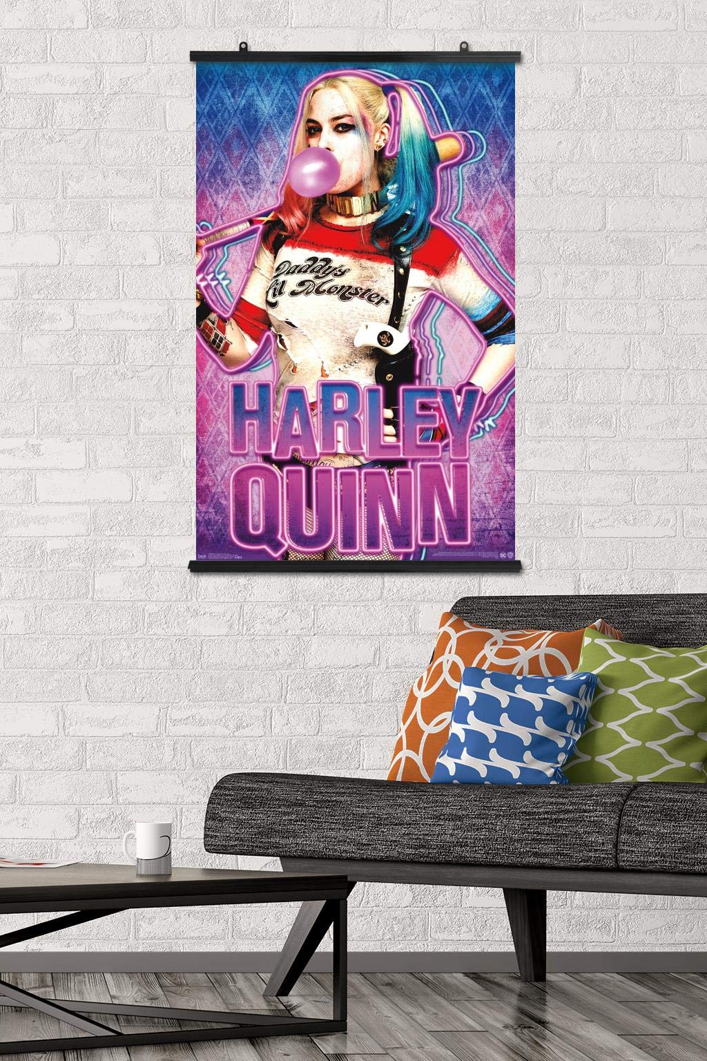 Trends International Dc Comics Movie - Suicide Squad - Harley Gum Wall Poster, 22.375'' X 34'', Premium Poster & Clip Bundle