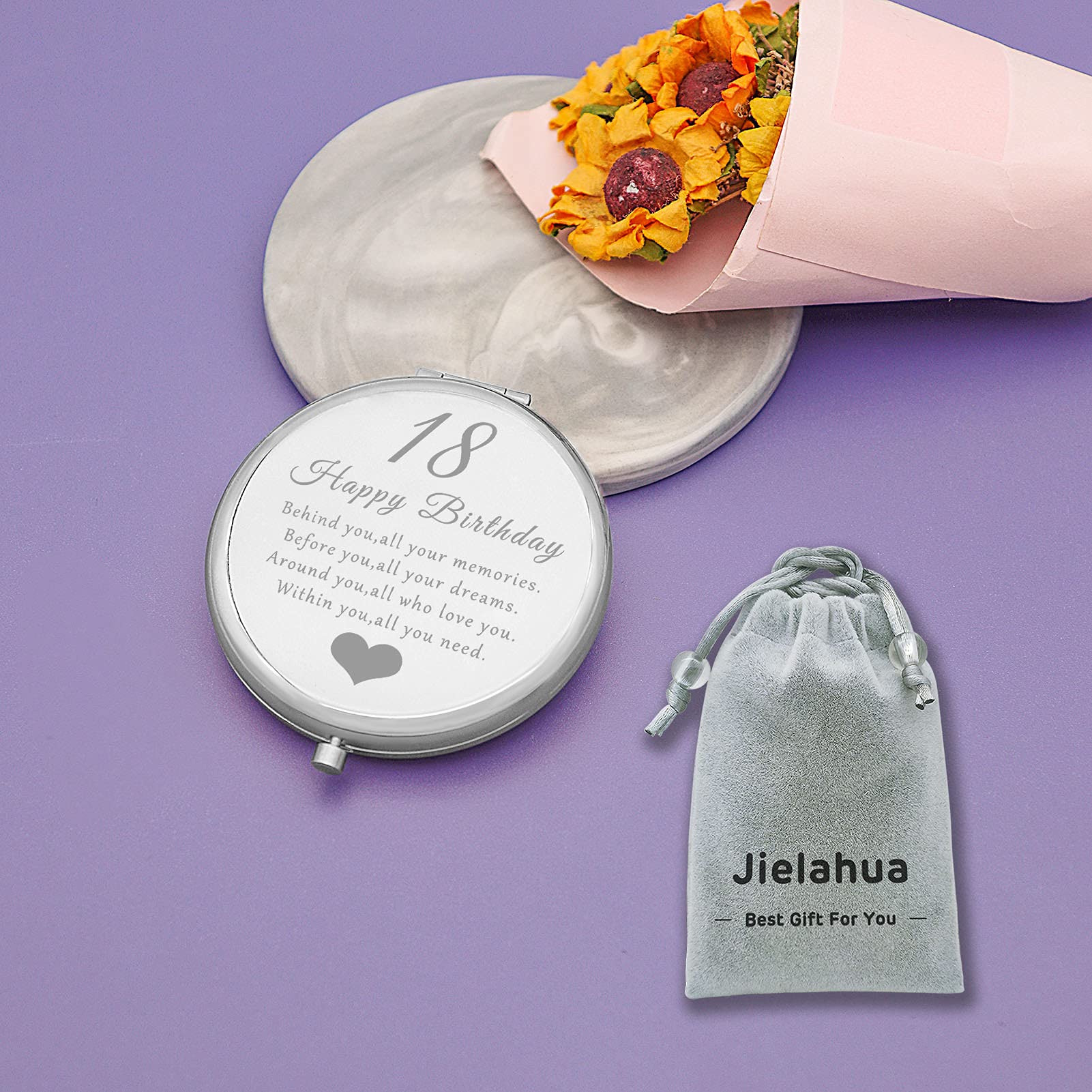 18th Birthday Gift for 18 Years Old Girls  Happy 18th Birthday Gift for Sister Niece Daughter Bestie  Folding Makeup Mirror for Her  Present Idea for Girls Turning 18 Years Old  18th Bday Gift for Her