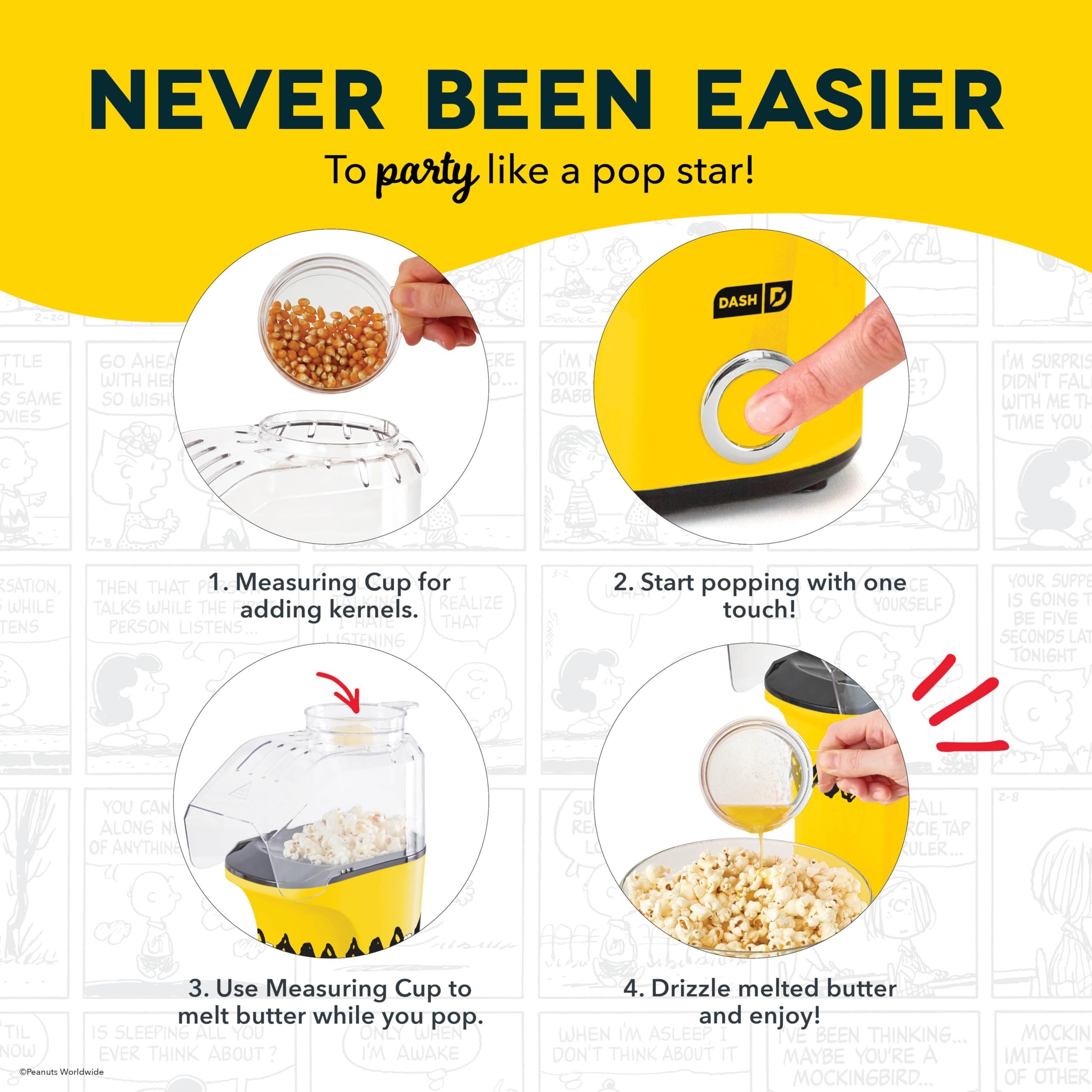 Peanuts x Dash Fresh Pop Popcorn Maker