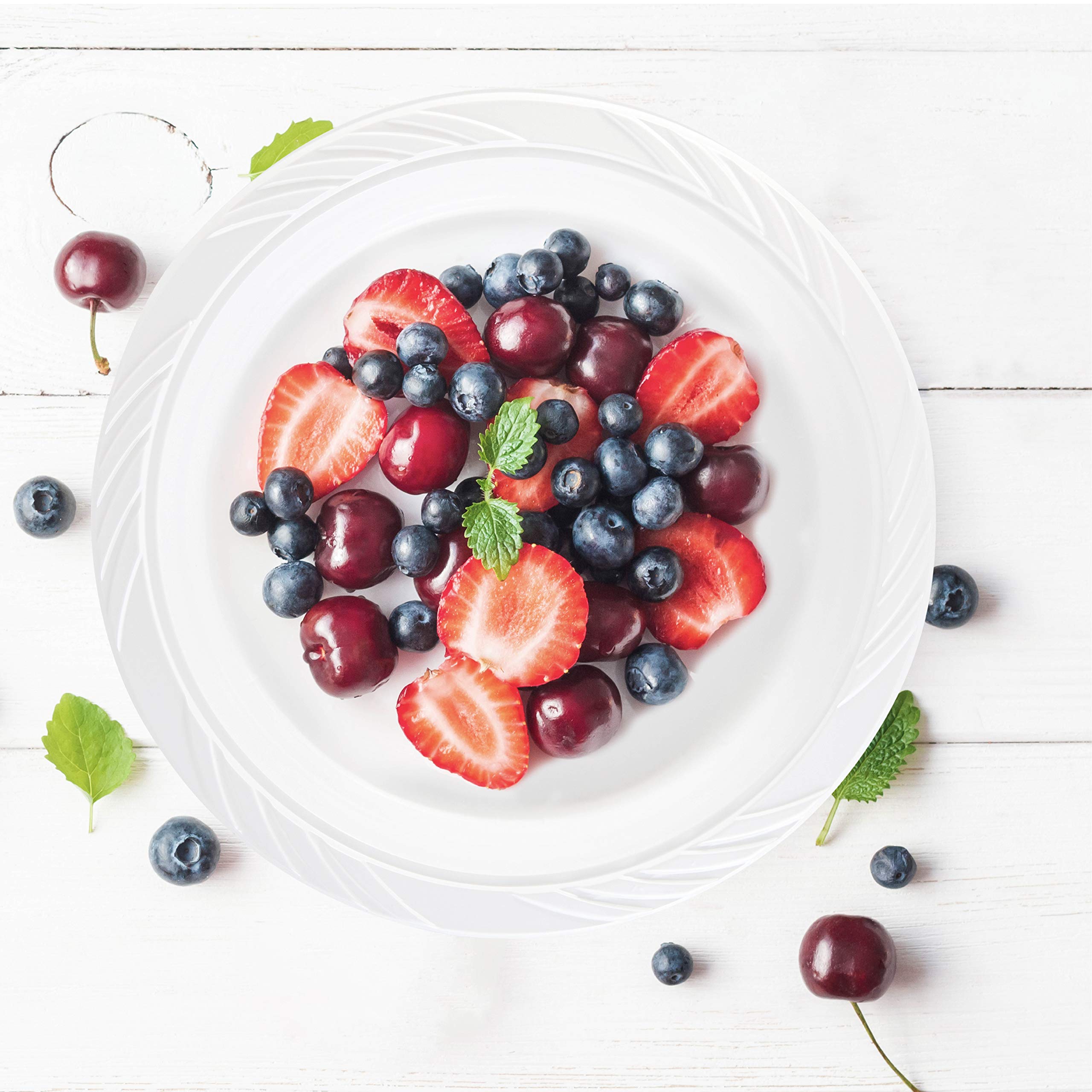 Plasticpro 200 Count Disposable 9 Inch White Plastic Dinner Plates Large