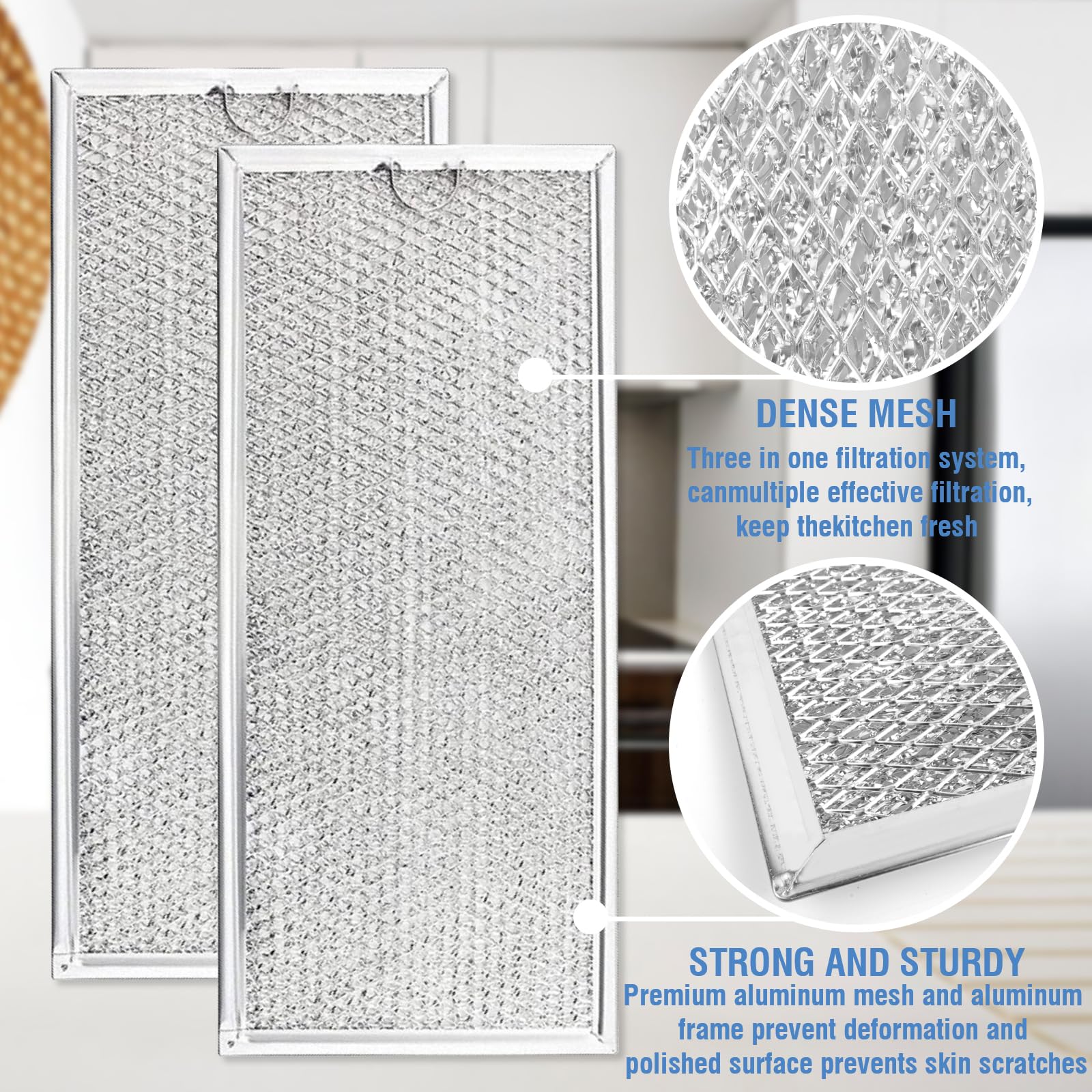 Wzko W10208631A Microwave Grease Filter For Whirlpool Ge Microwave 13'' X 6'' 2 Pack Filter Replacement