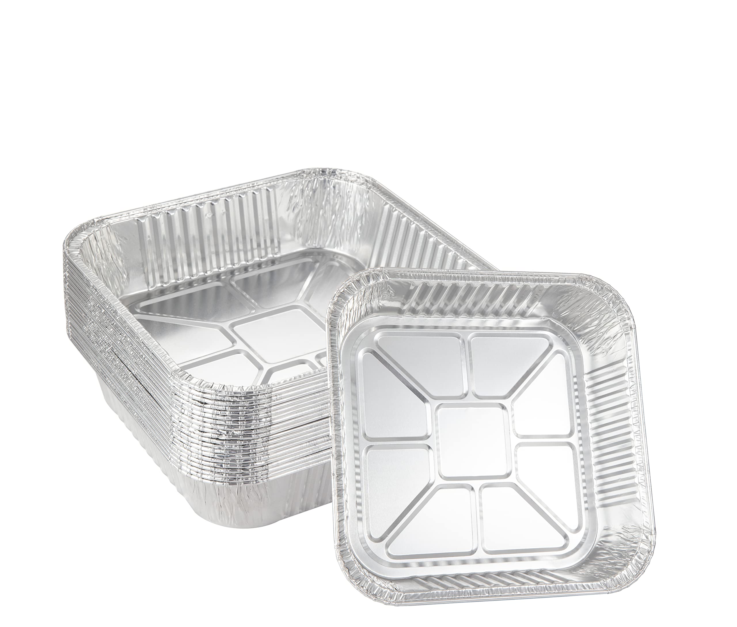 Waytiffer 50pack- 8 x 8 Aluminum foil Pans Disposable,Heavy Duty Square baking Cake Pans, Cooking Tins Homemade Breads Oven, Bak