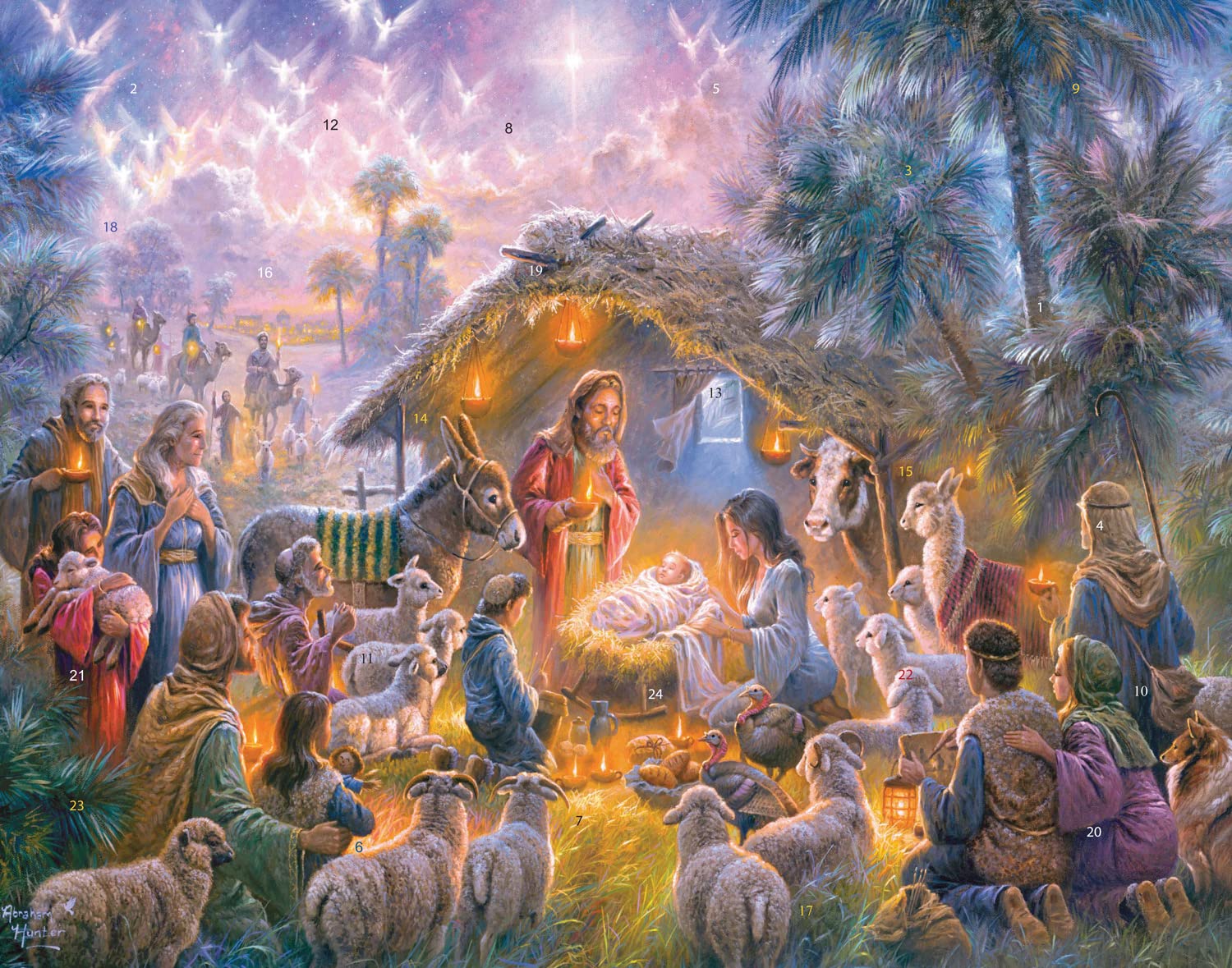 Light of the World Advent Calendar (Countdown to Christmas) with Nativity Story by Vermont Christmas Company